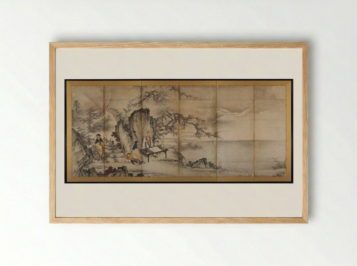 The Four Accomplishments - Kano Shōei - Framed Print Wood