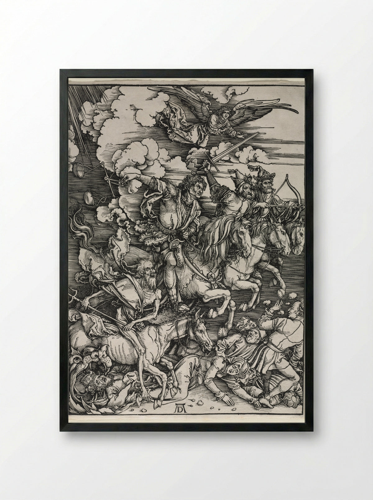 The Four Horsemen, from The Apocalypse - Albrecht Dürer - Framed Print Black