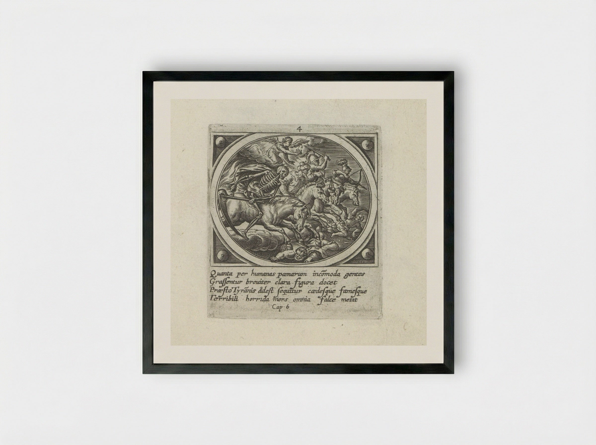 The Four Horsemen of the Apocalypse - Gerard de Jode - Framed Print Black