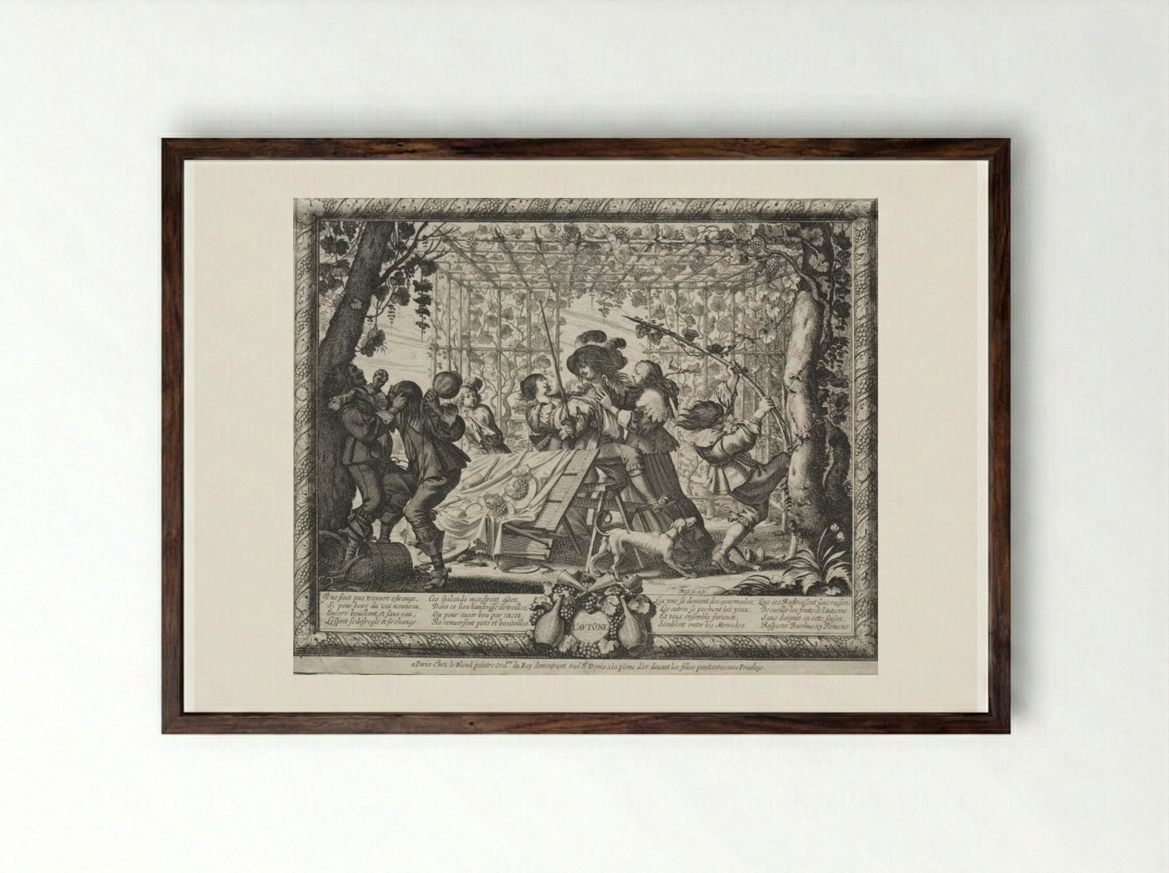 The Four Seasons: Autumn - Abraham Bosse - Framed Print Dark Wood