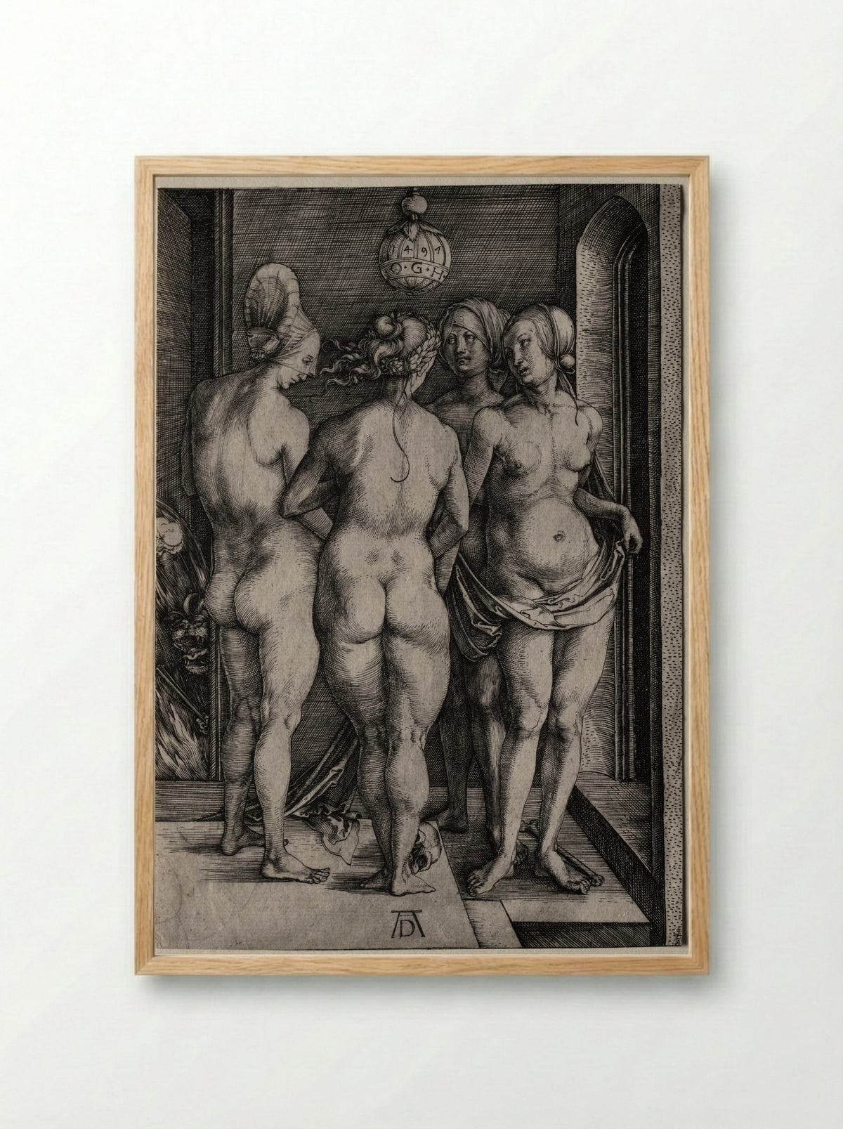 The Four Witches (Four Naked Women) - Albrecht Dürer - Framed Print Wood