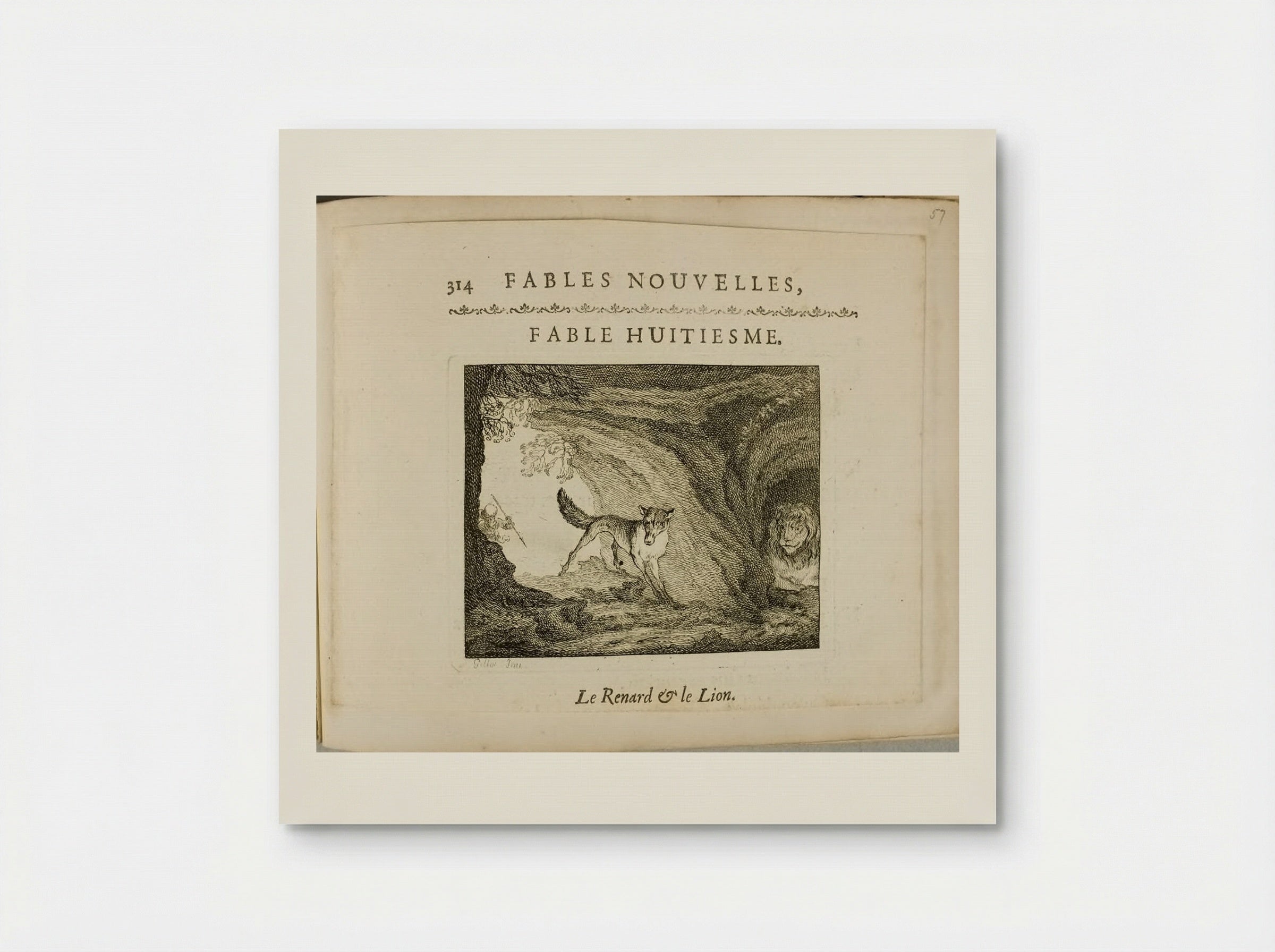The Fox and the Lion - Claude Gillot - Poster