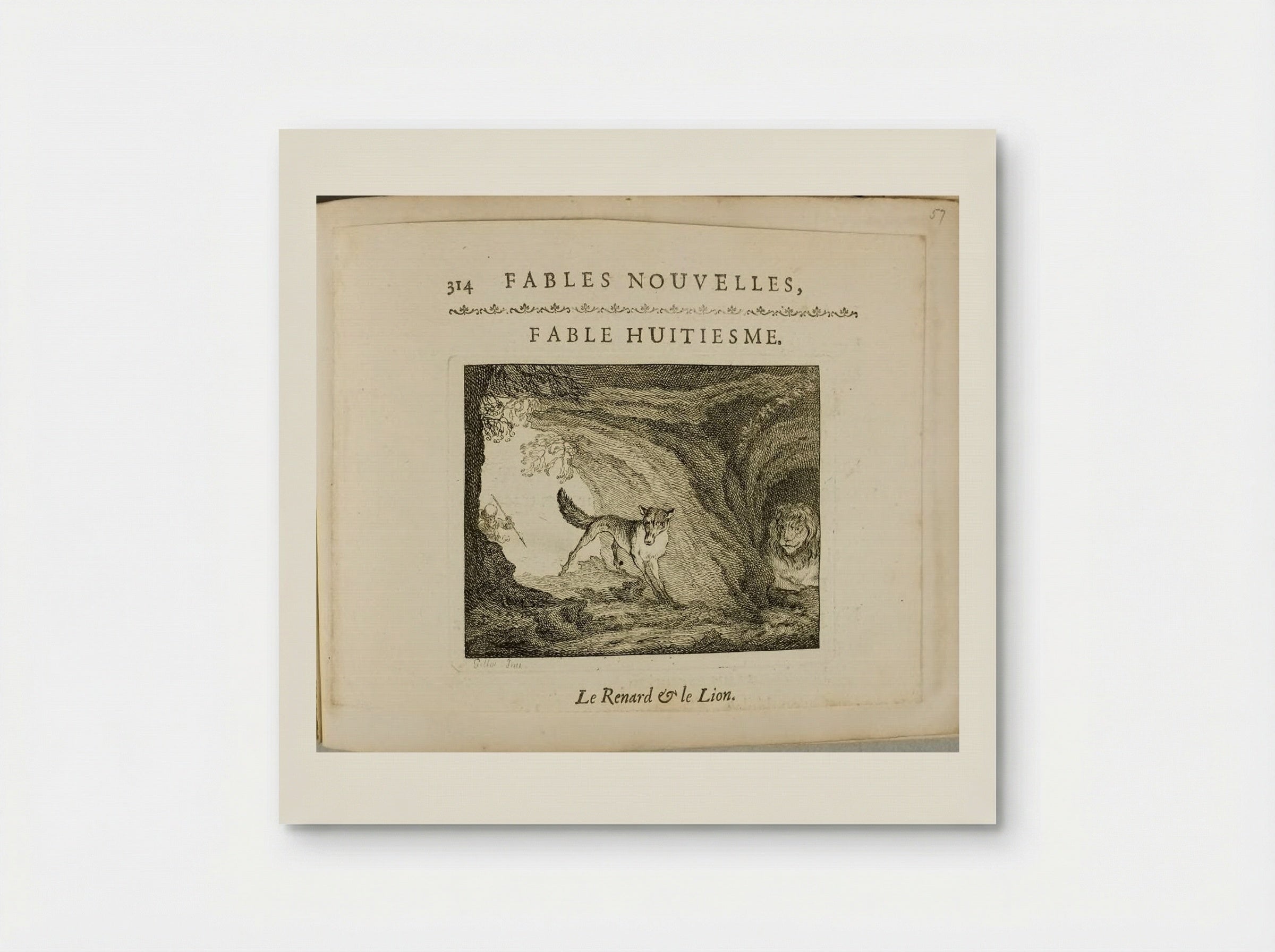 The Fox and the Lion - Claude Gillot - Poster