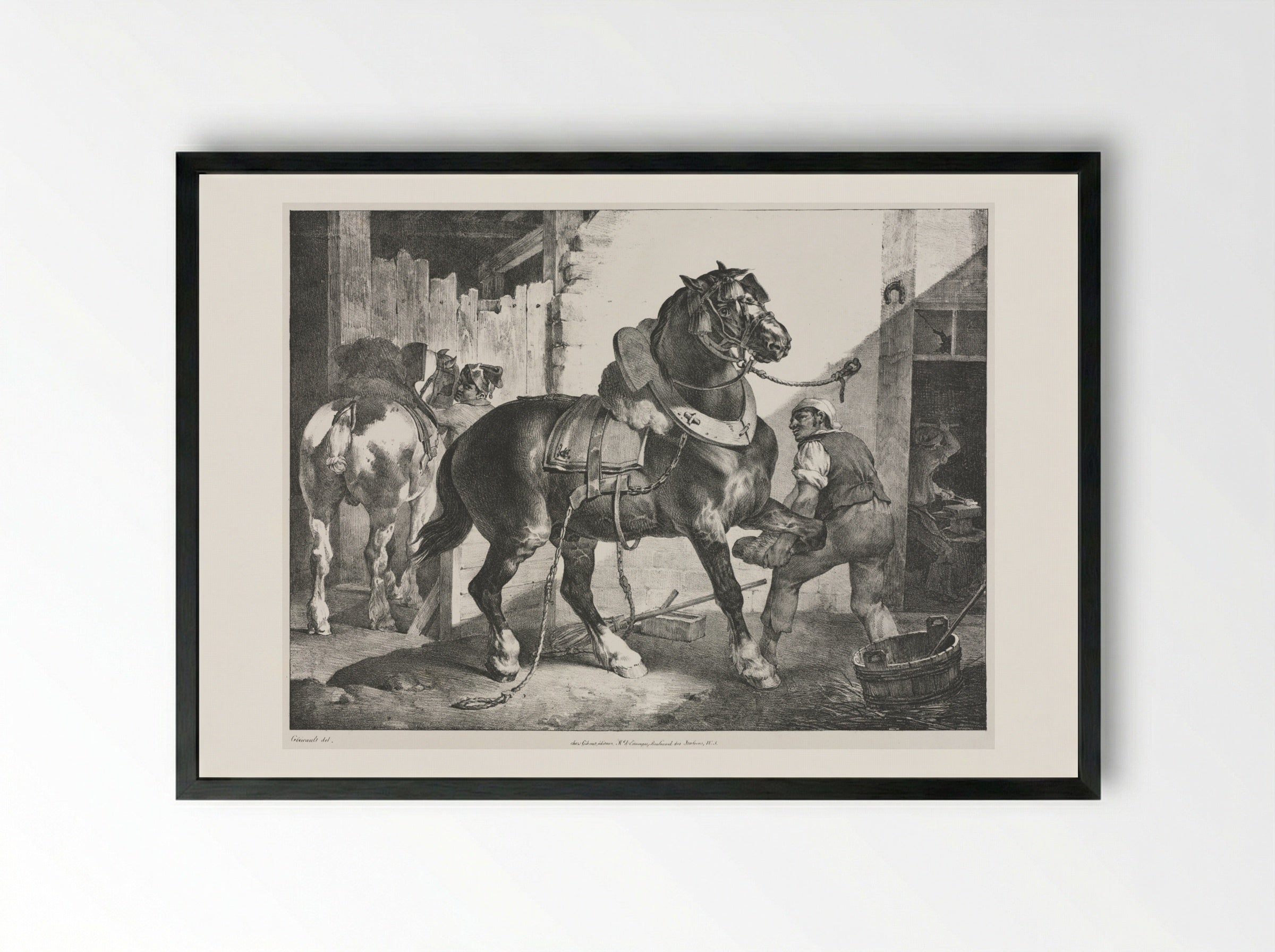 The French Blacksmith - Théodore Géricault - Framed Print Black
