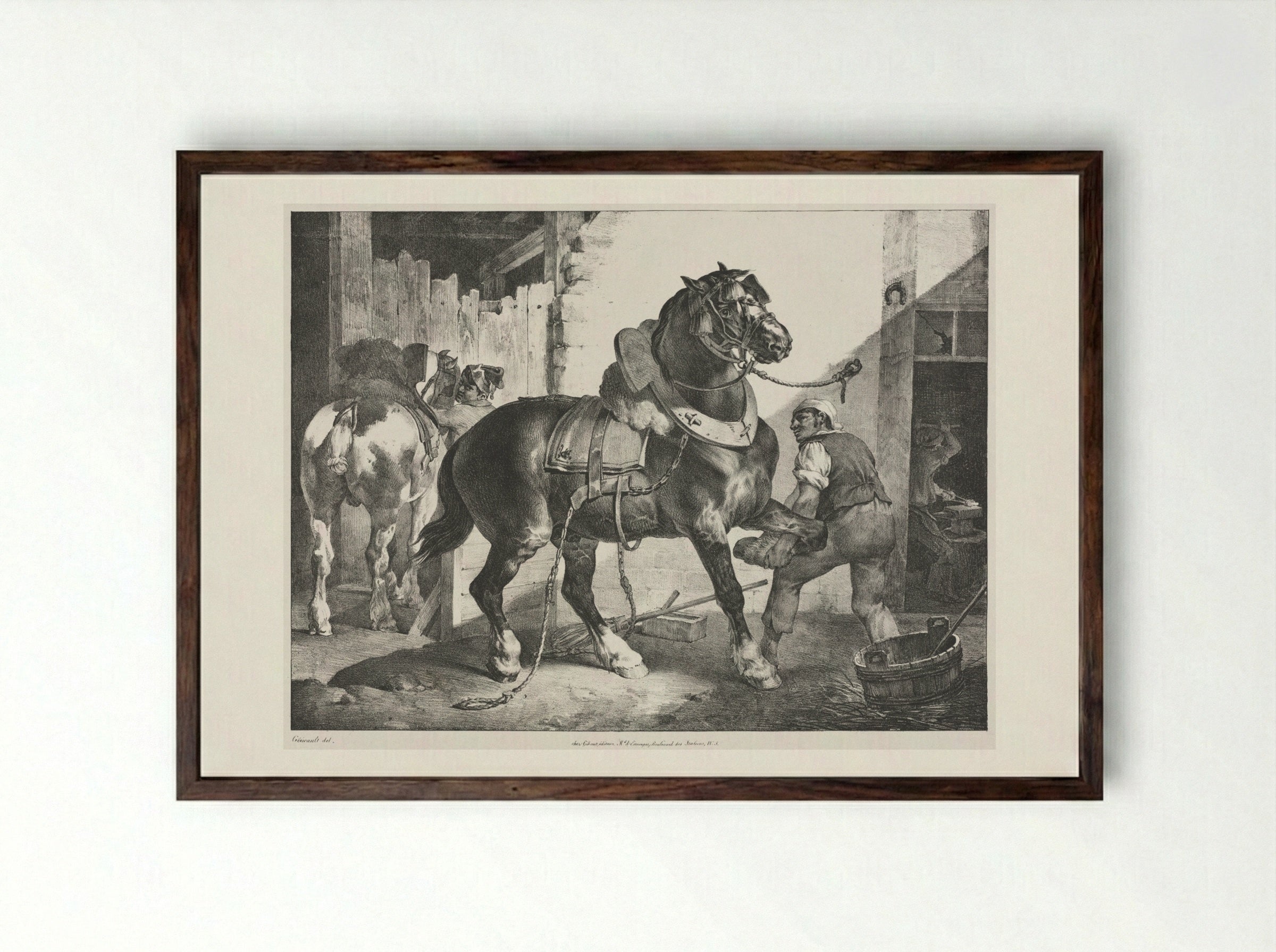 The French Blacksmith - Théodore Géricault - Framed Print Dark Wood