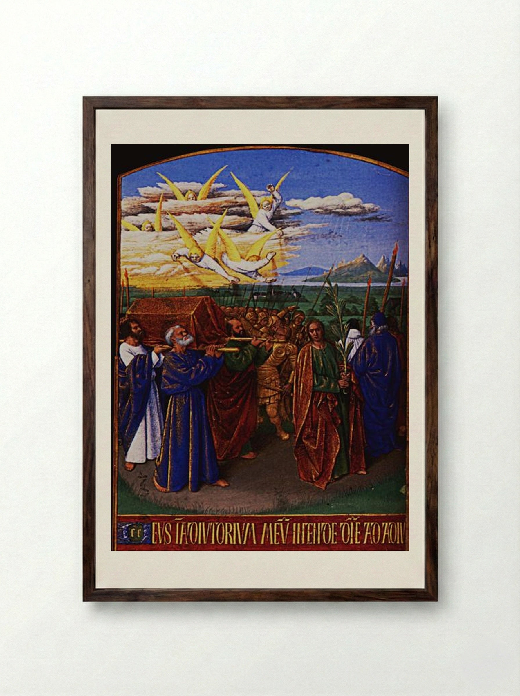 The Funeral of the Virgin - Jean Fouquet - Framed Print Dark Wood