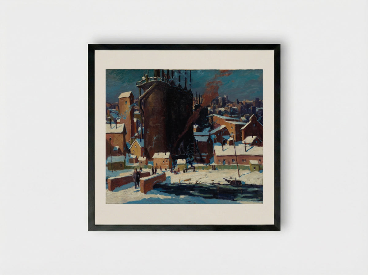The Furnace - Carl Gaertner - Framed Print Black