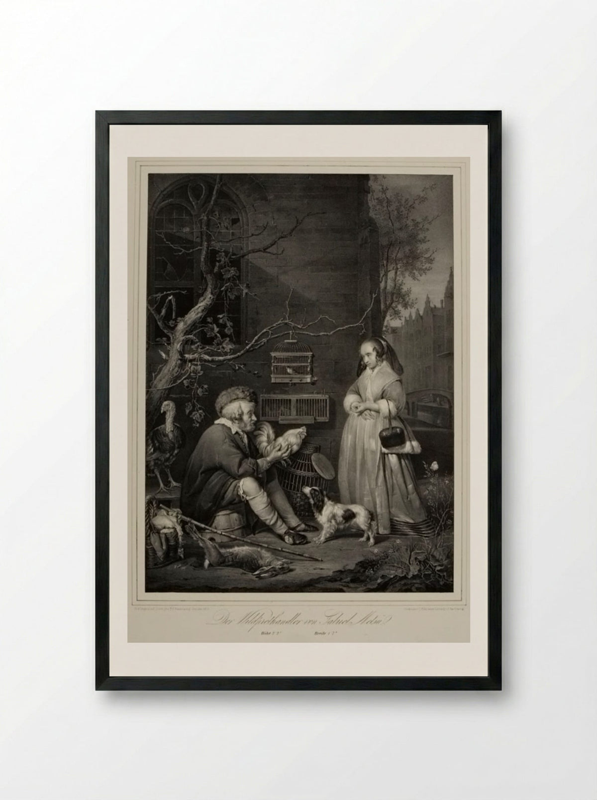 The Game Dealer - Franz Hanfstaengl - Framed Print Black