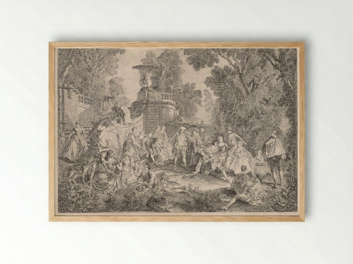The Game of Blind Man's Bluff - Charles-Nicolas Cochin - Framed Print Wood