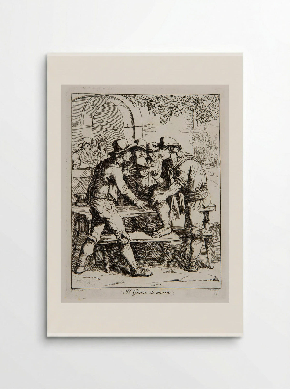 The Game of Morra - Bartolomeo Pinelli - Poster