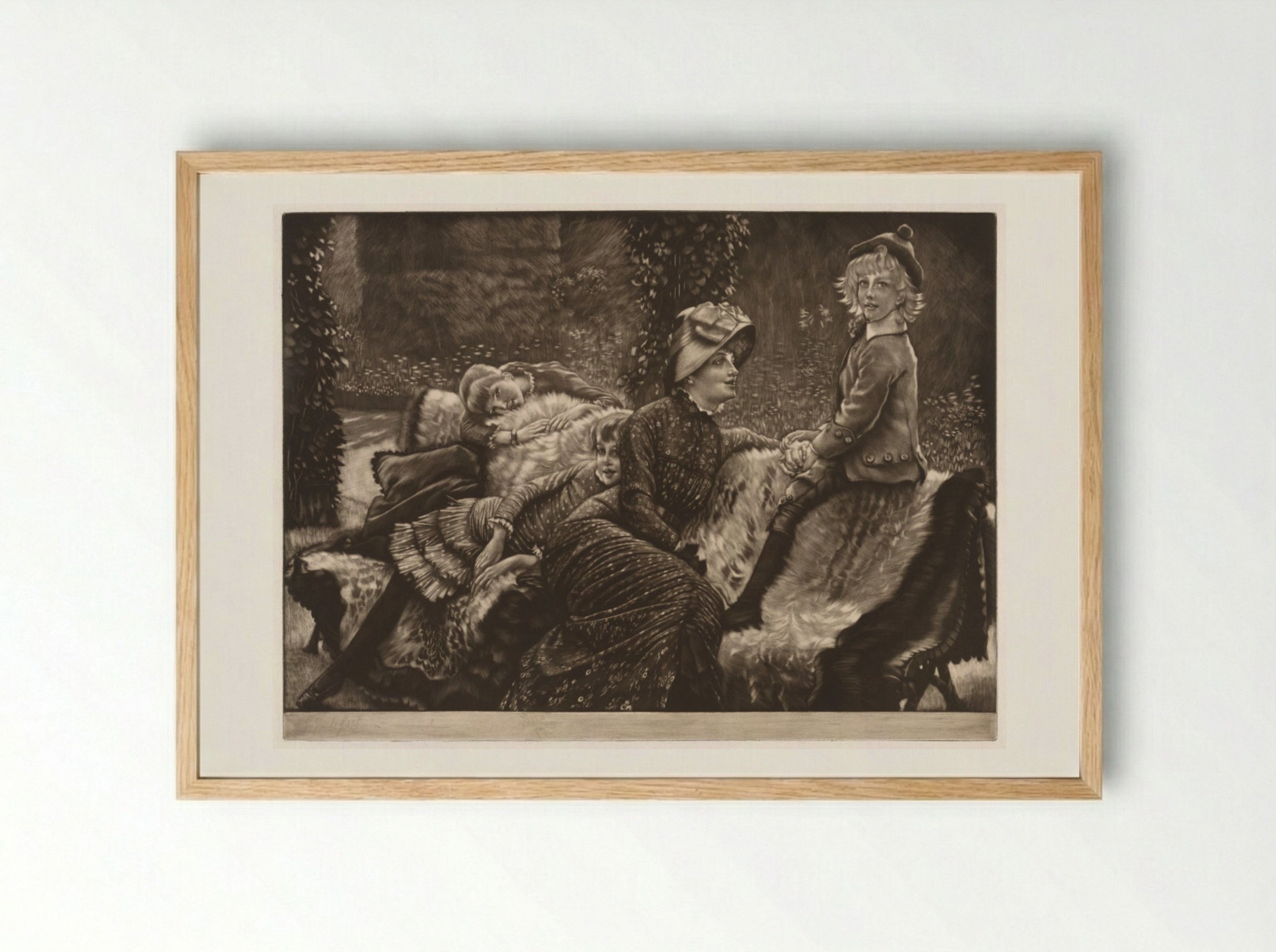 The Garden Bench - James Tissot - Framed Print Wood