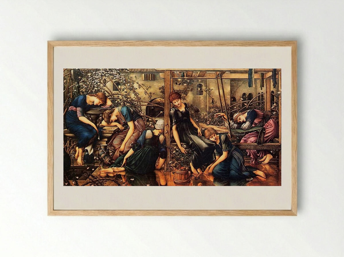 The Garden Court - Edward Burne-Jones - Framed Print Wood