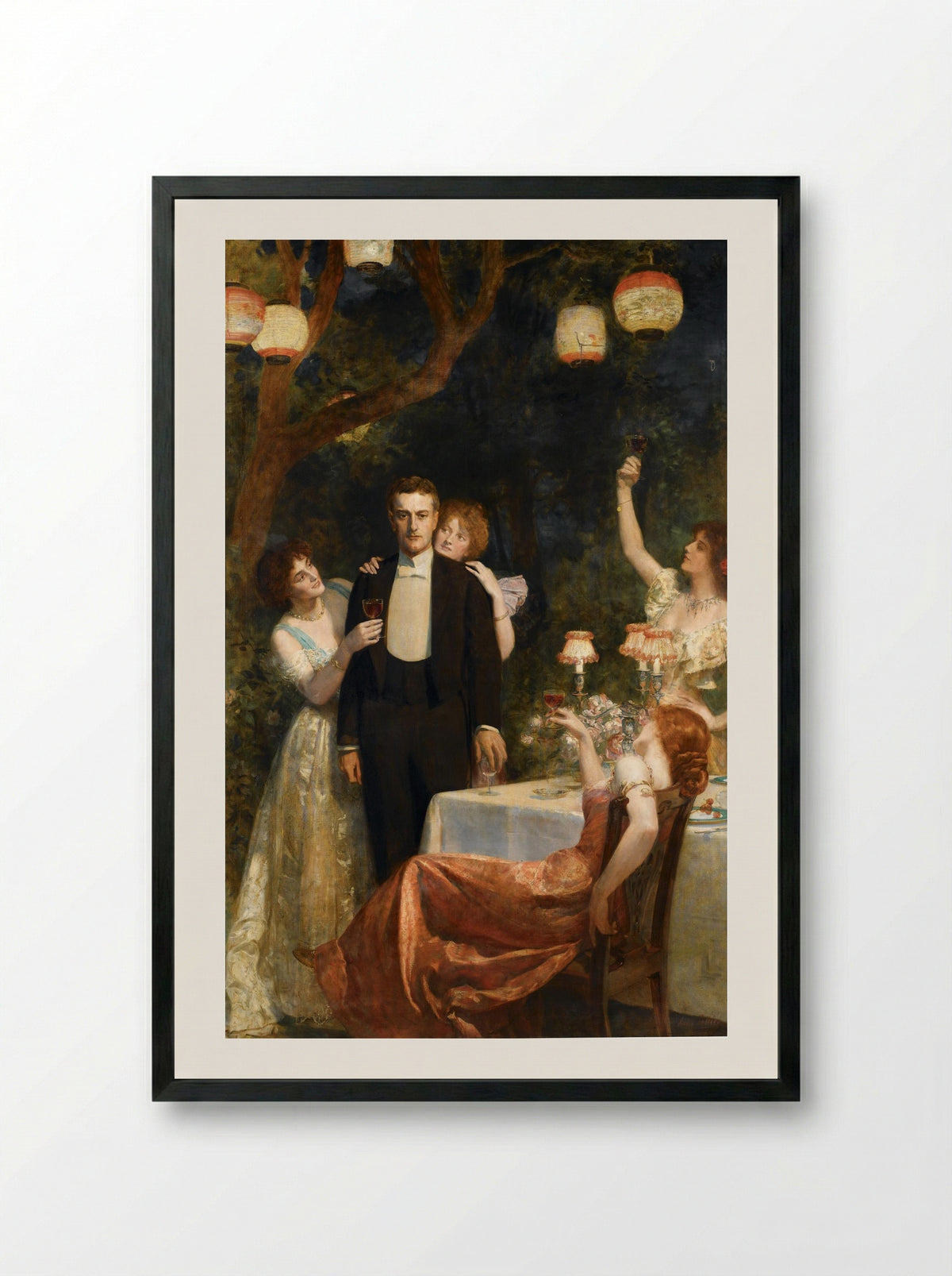 The Garden Party - John Collier - Framed Print Black