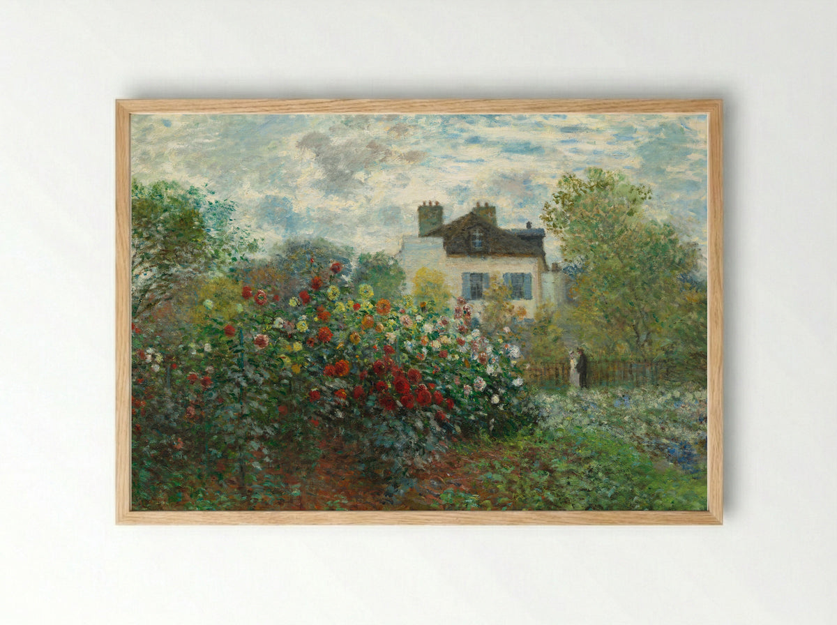 The Garden at Argenteuil - Claude Monet - Framed Print Wood