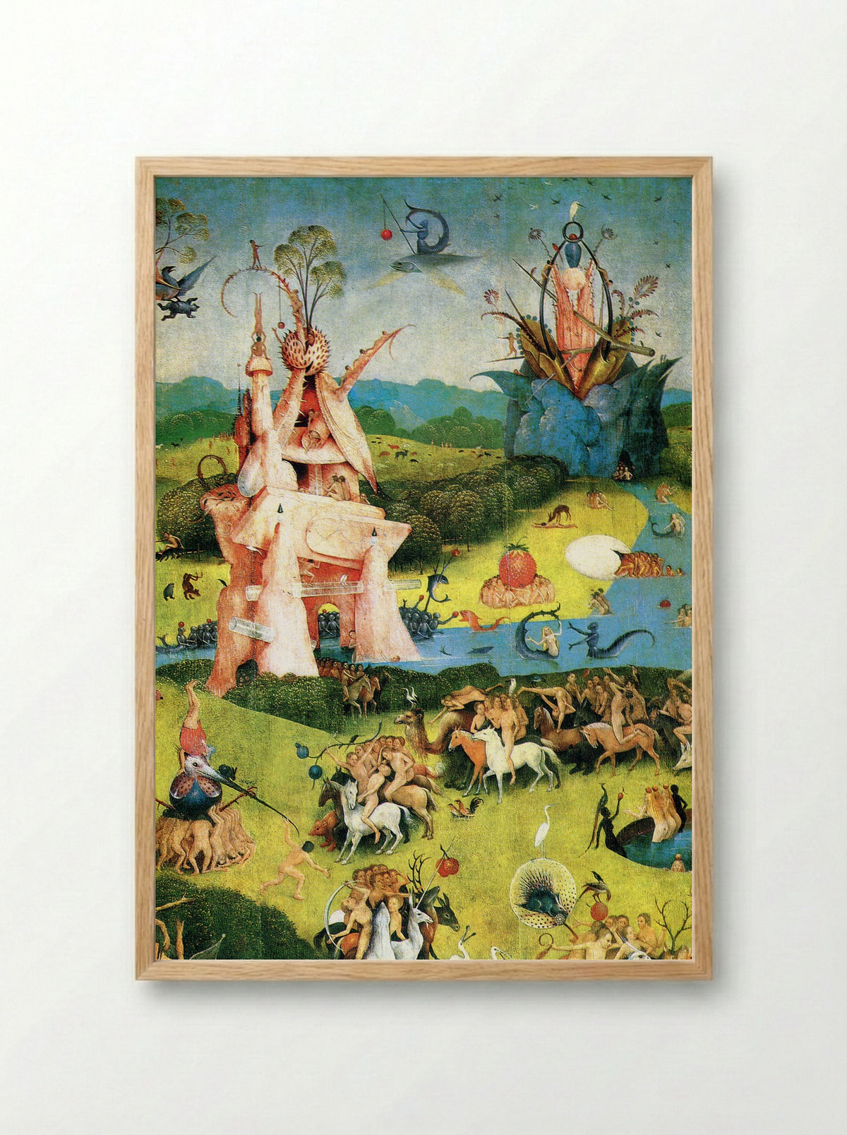 The Garden of Earthly Delights (Central Panel Detail) - Hieronymus Bosch - Framed Print Wood