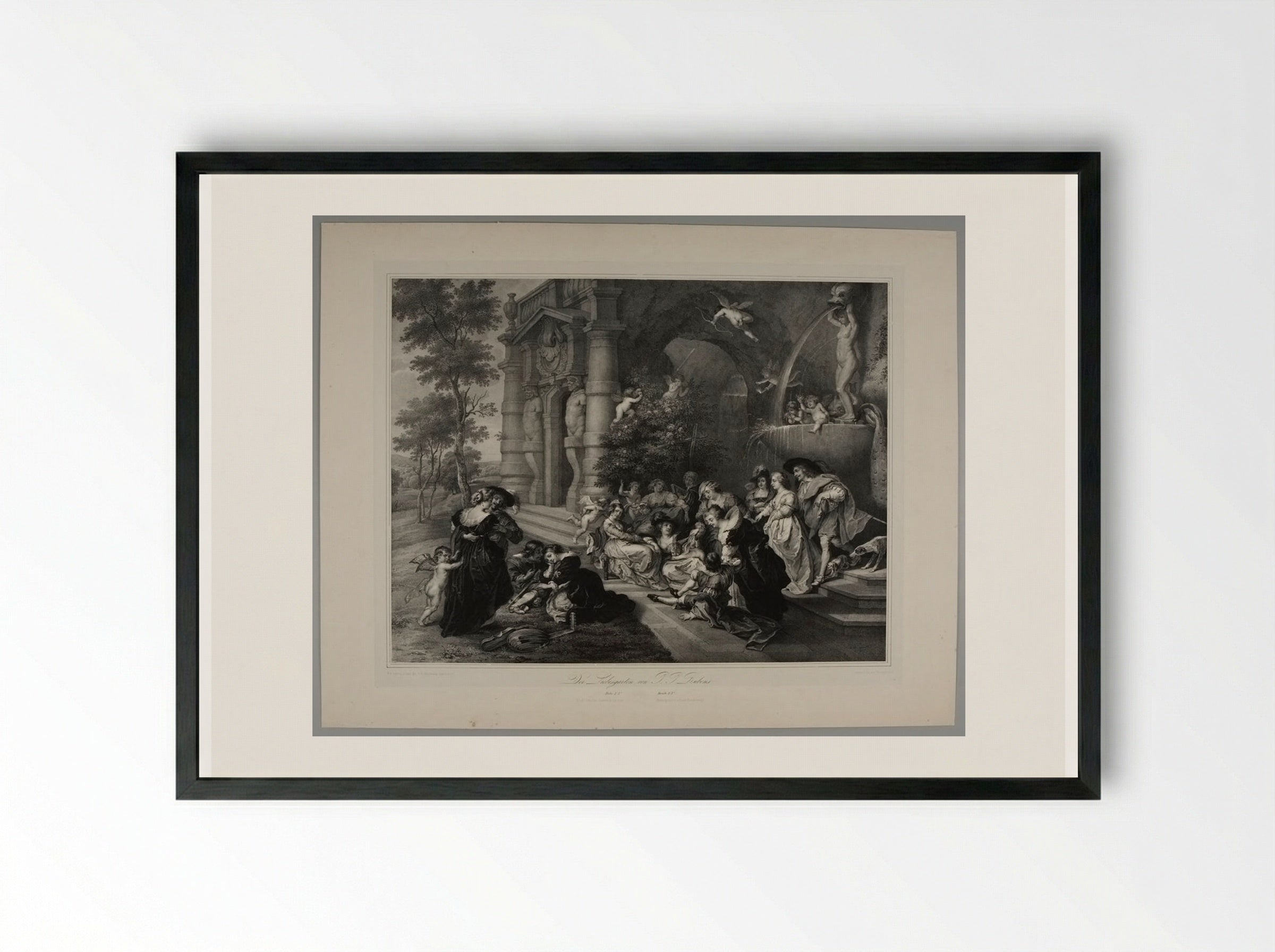 The Garden of Love - Franz Hanfstaengl - Framed Print Black