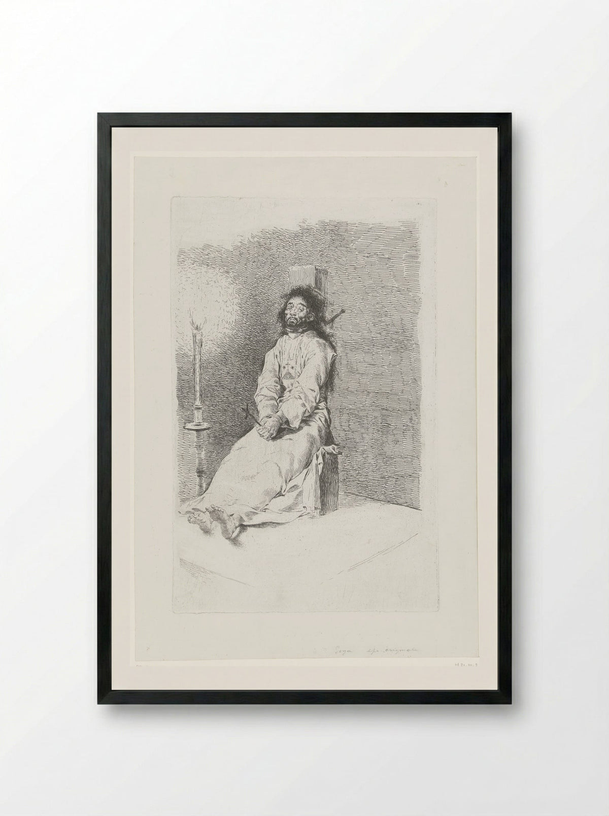 The Garrotted Man - Francisco de Goya - Framed Print Black