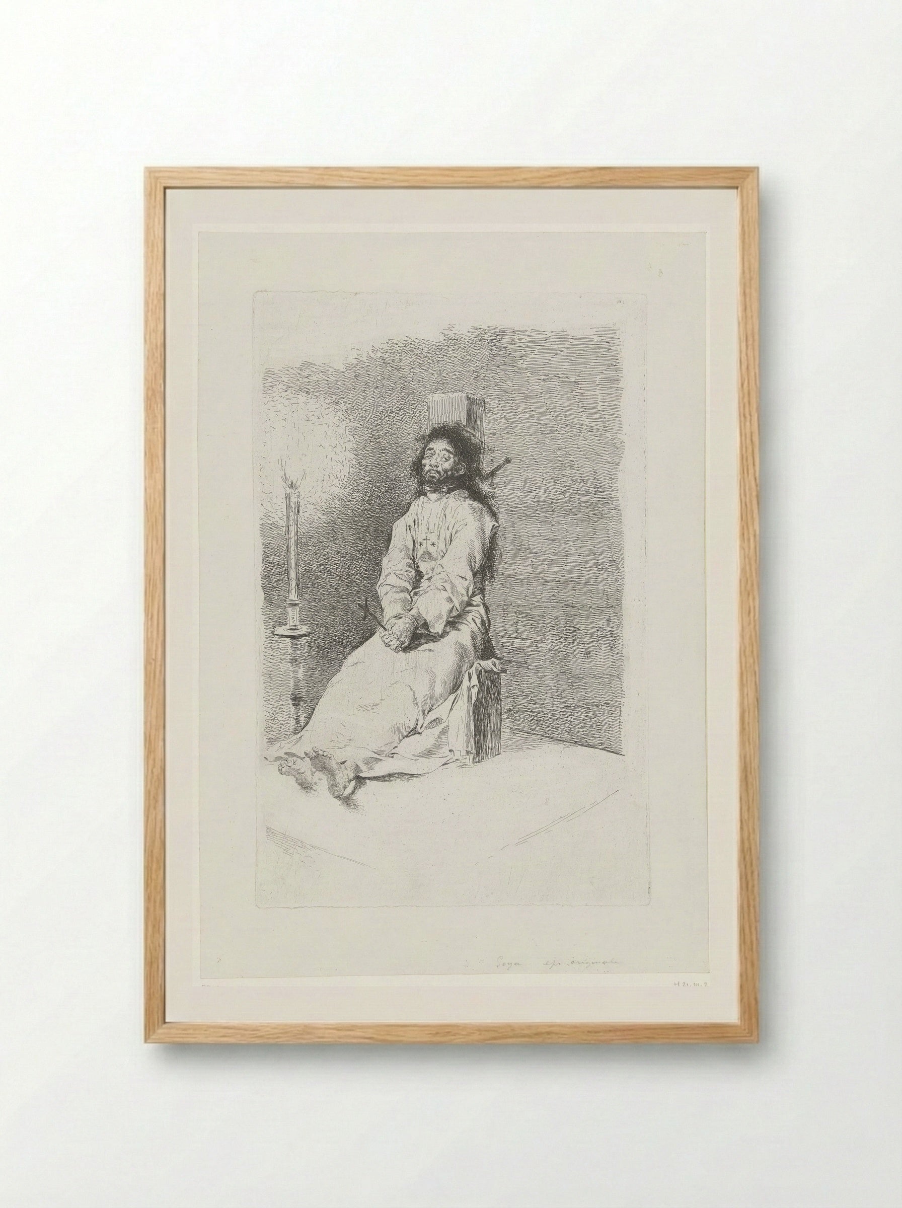 The Garrotted Man - Francisco de Goya - Framed Print Wood