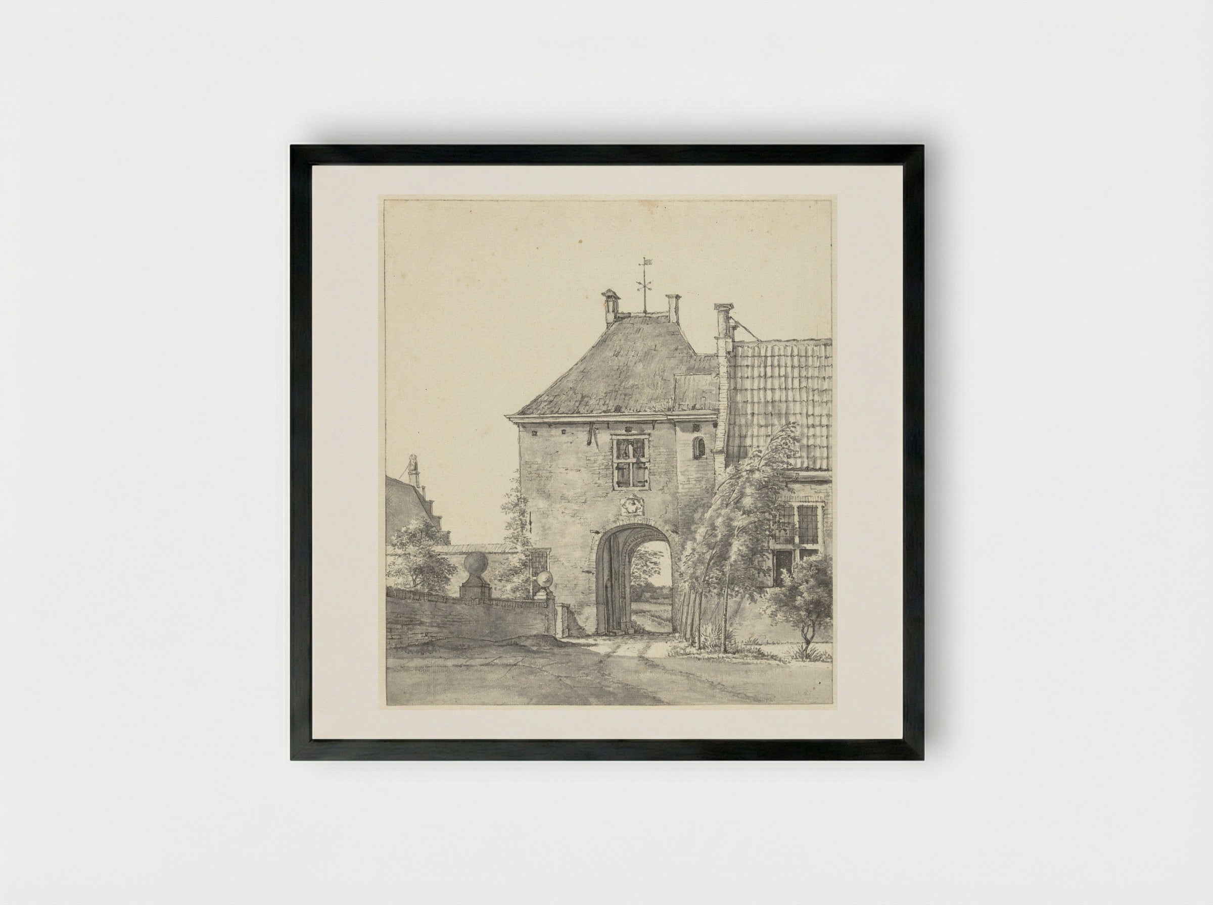 The Gate of Heemstede Castle - Gerrit Lamberts - Framed Print Black