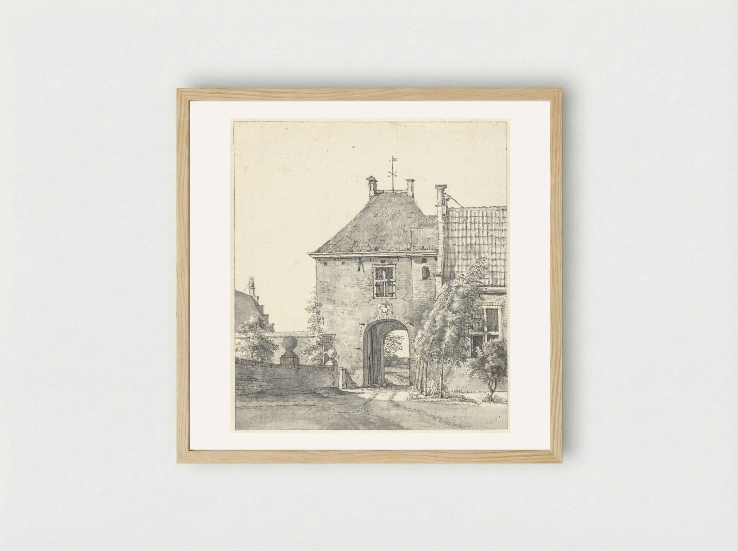 The Gate of Heemstede Castle - Gerrit Lamberts - Framed Print Wood