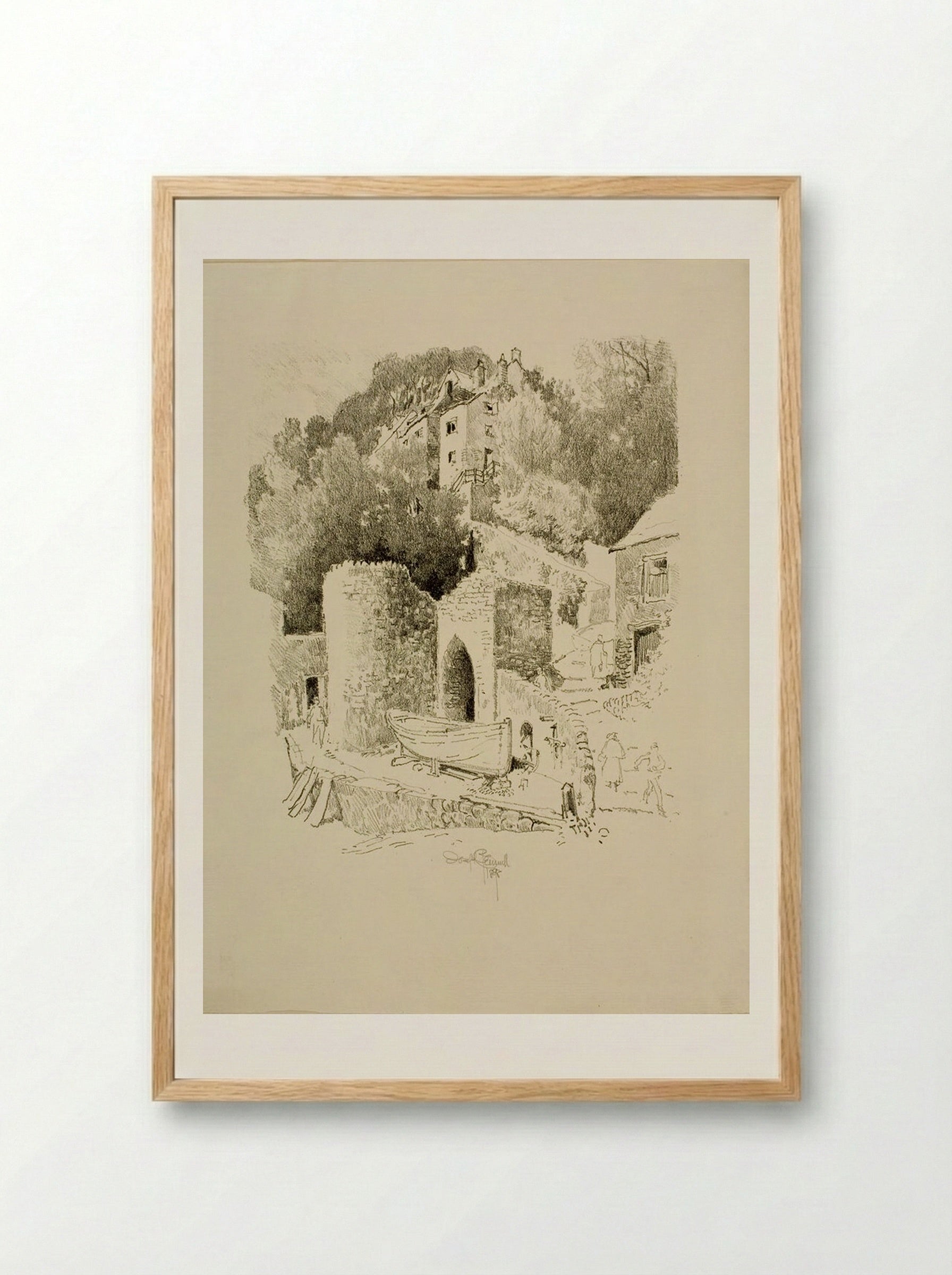 The Gateway, Clovelly - Joseph Pennell - Framed Print Wood