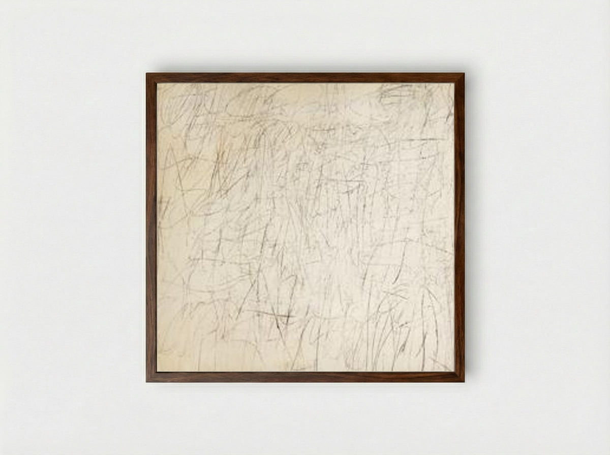 The Geeks - Cy Twombly - Framed Print Dark Wood