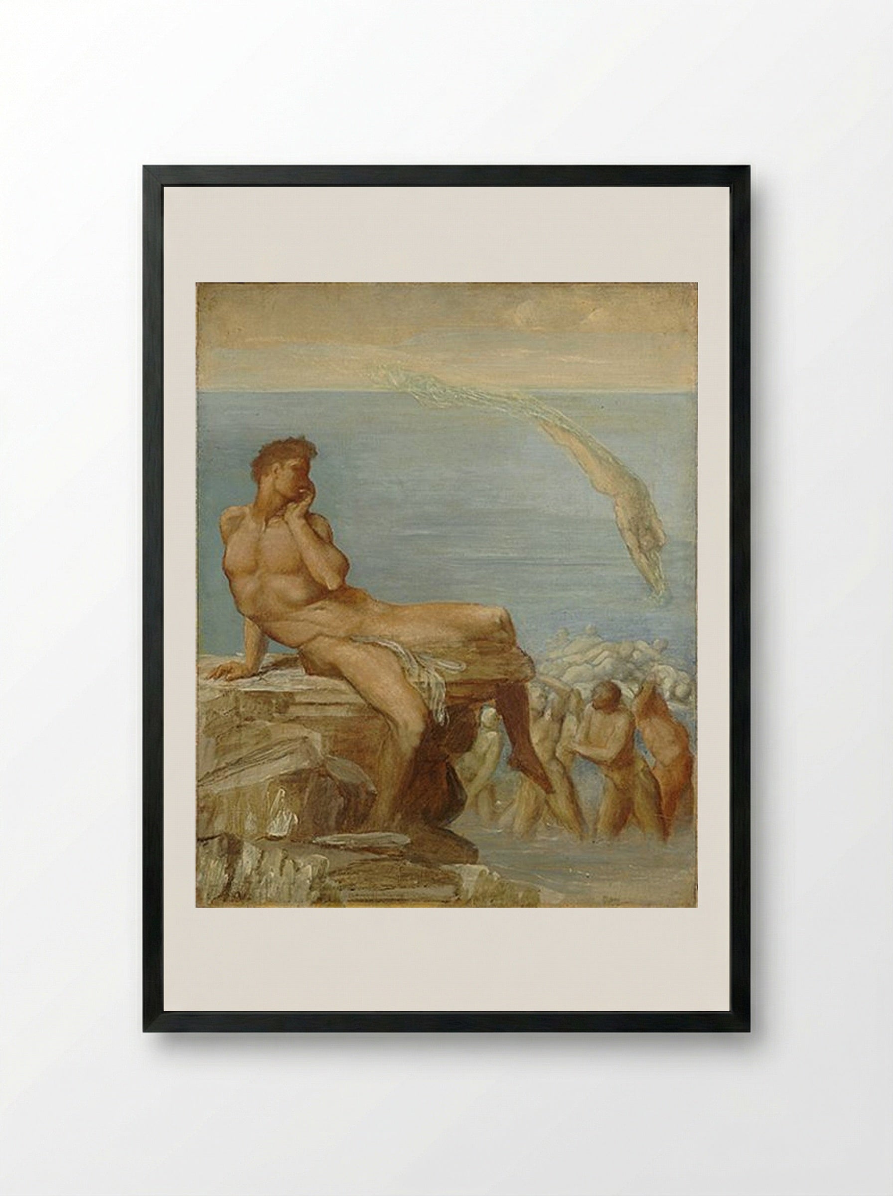 The Genius of Greek Poetry - George Frederick Watts - Framed Print Black
