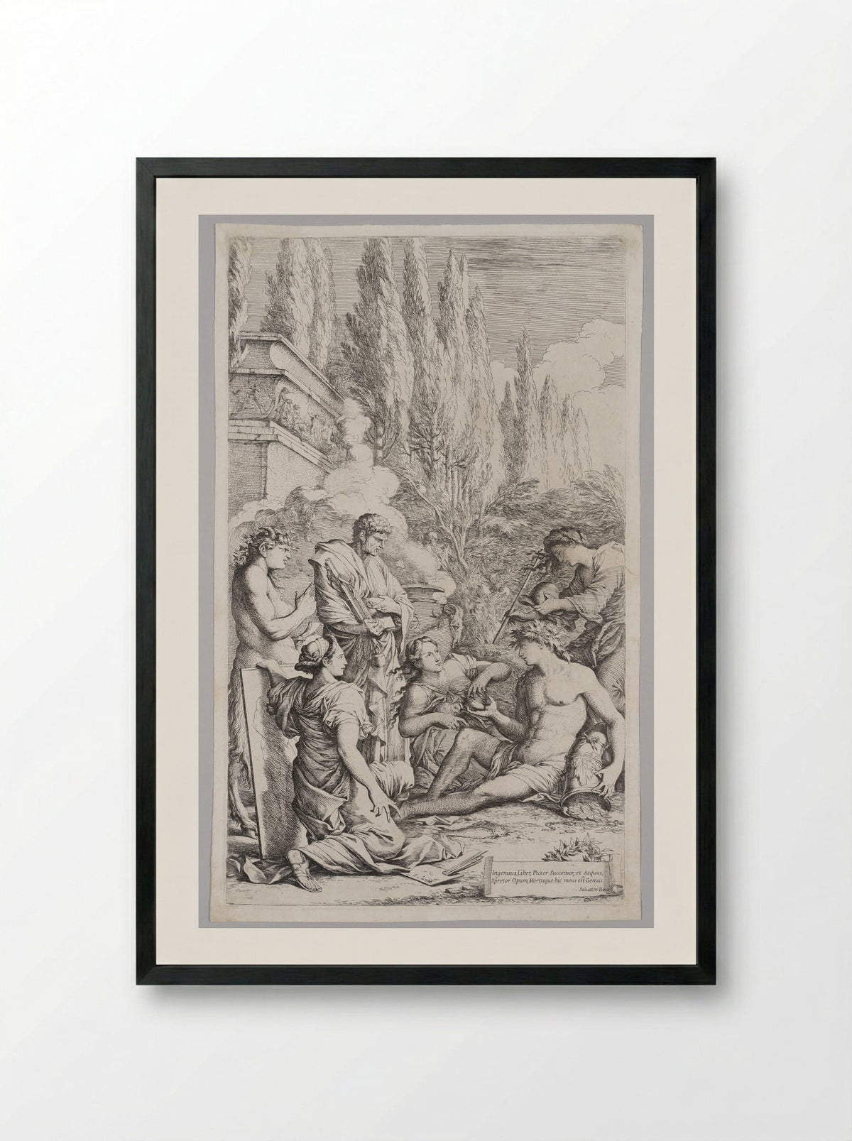 The Genius of Salvator Rosa - Salvator Rosa - Framed Print Black