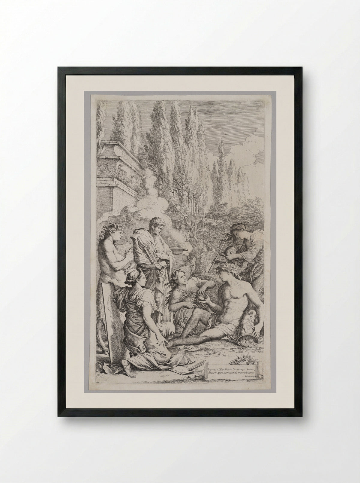 The Genius of Salvator Rosa - Salvator Rosa - Framed Print Black