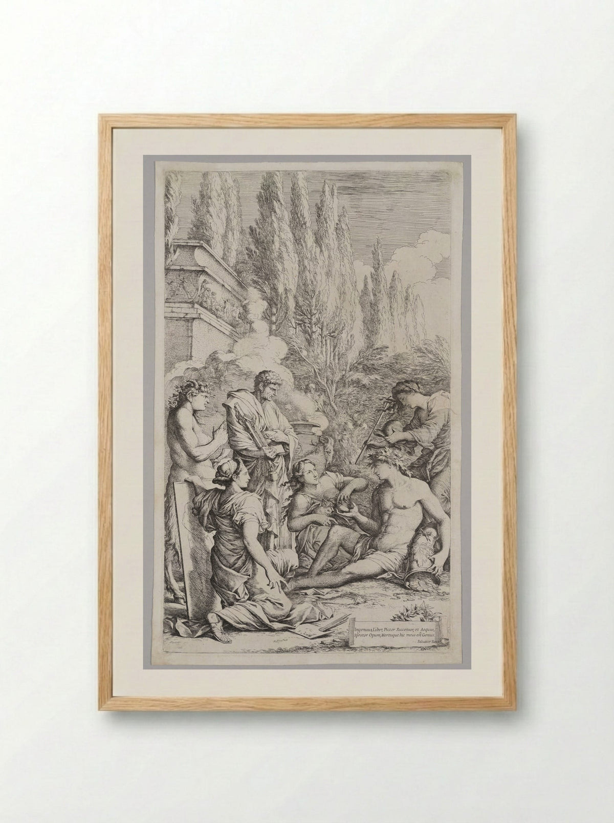 The Genius of Salvator Rosa - Salvator Rosa - Framed Print Wood