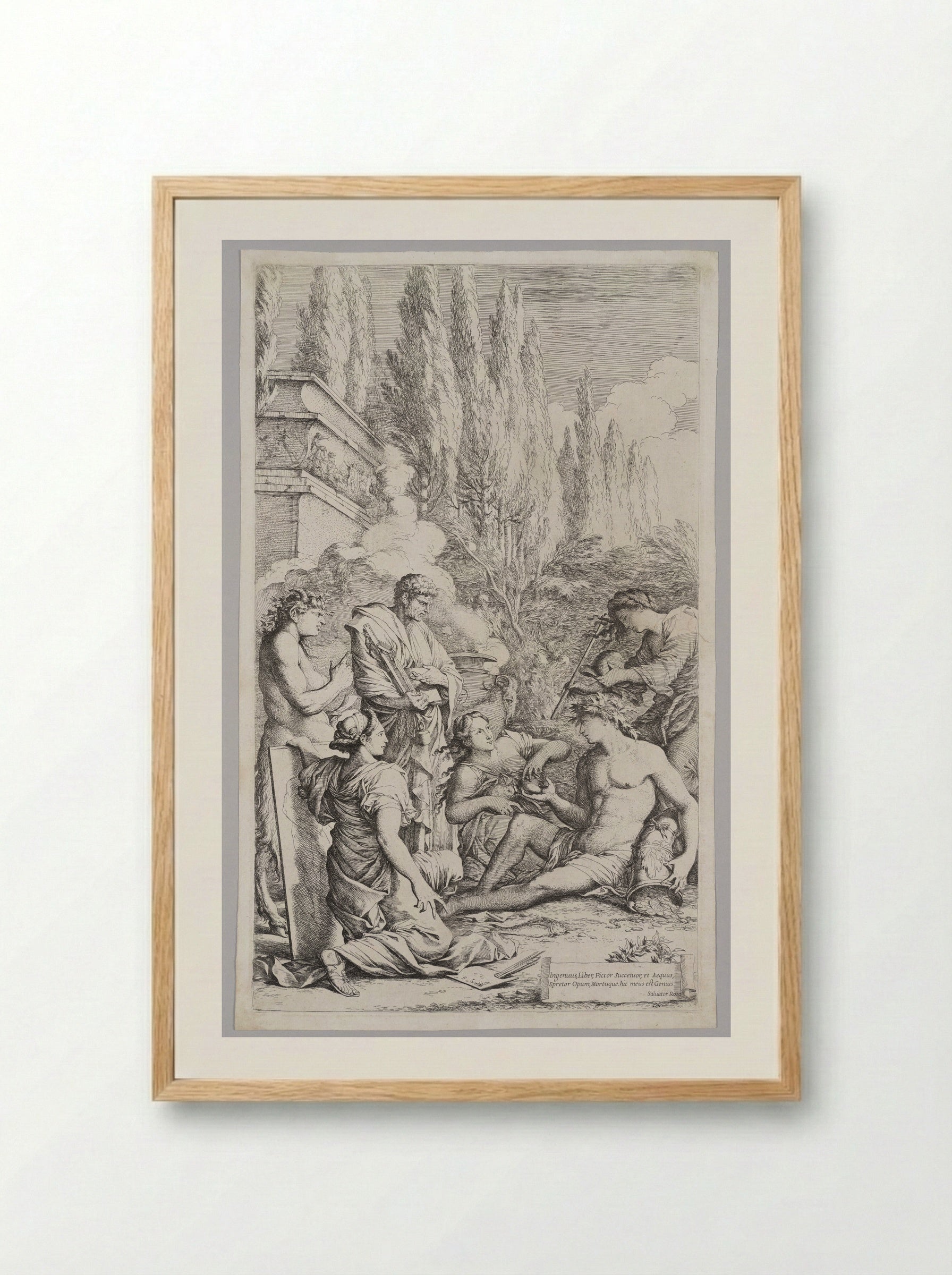 The Genius of Salvator Rosa - Salvator Rosa - Framed Print Wood