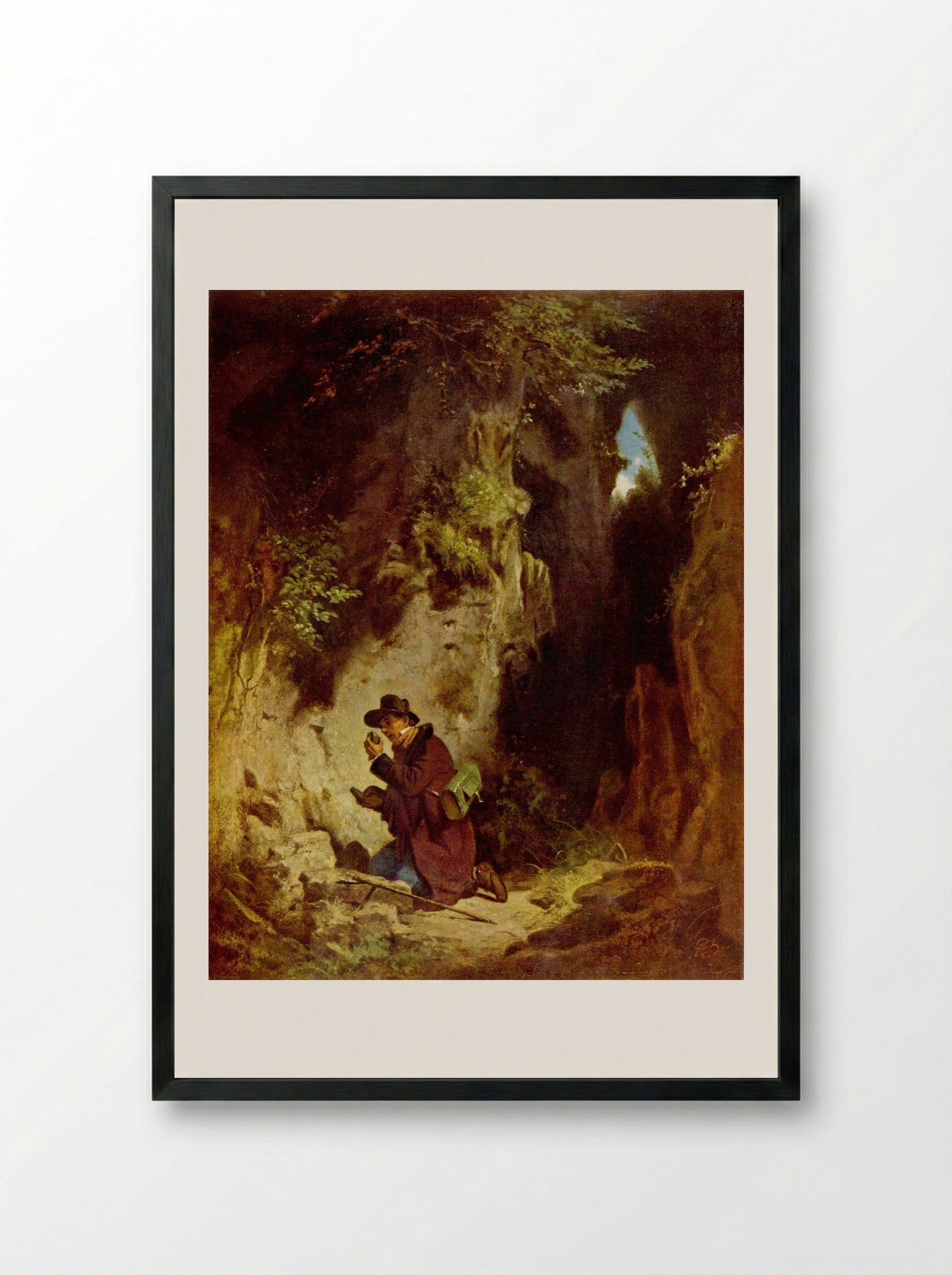 The Geologist - Carl Spitzweg - Framed Print Black