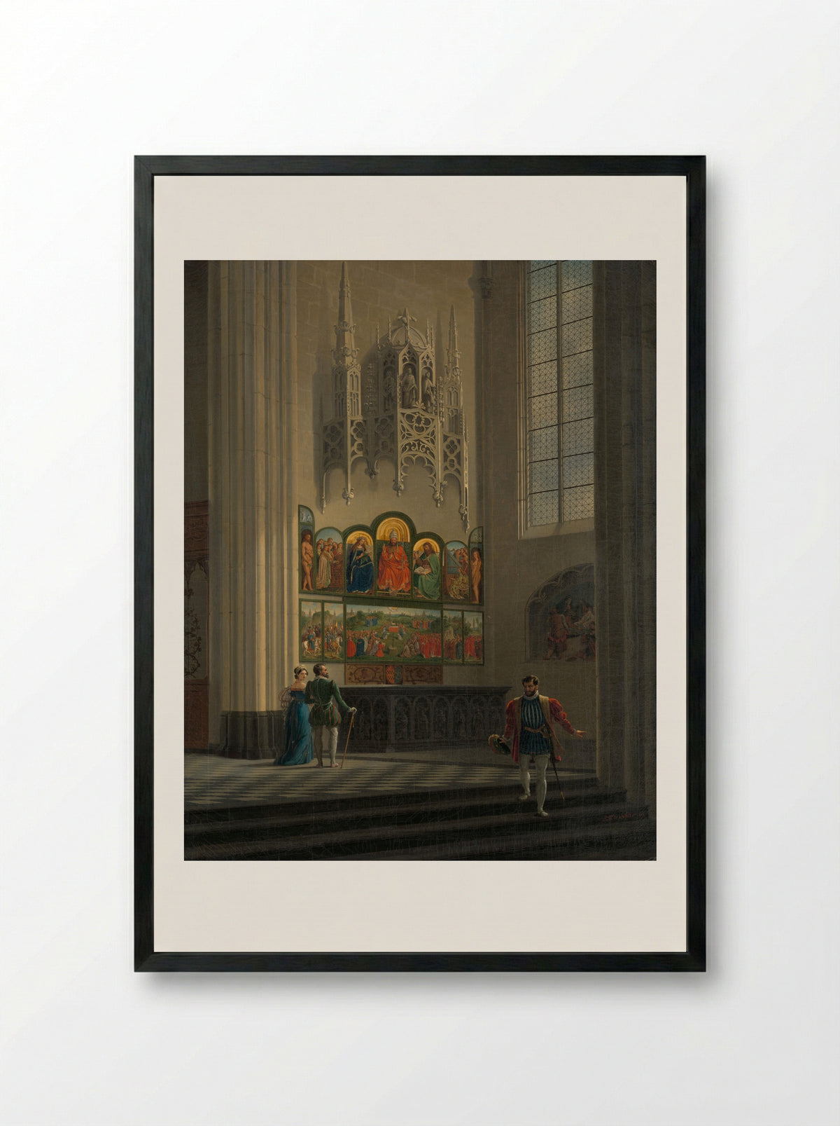 The Ghent Altarpiece in St Bavo Cathedral - Pierre François De Noter - Framed Print Black