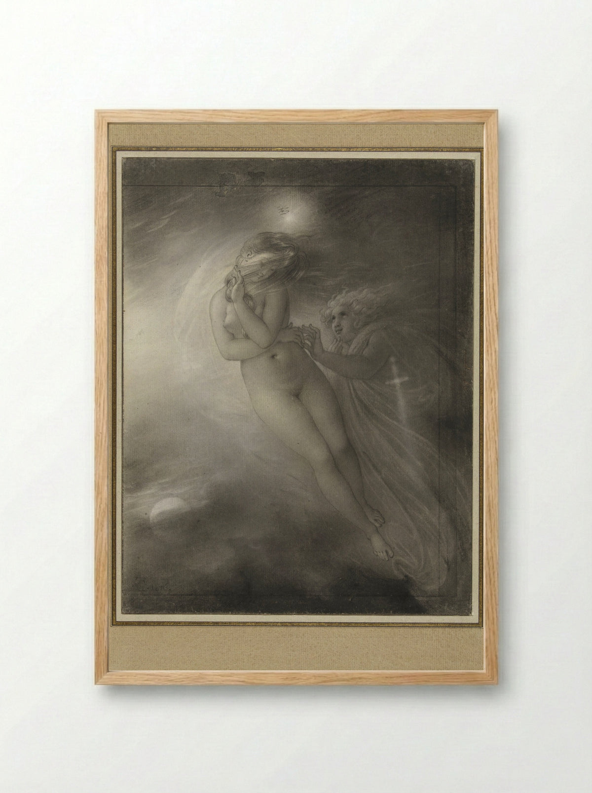 The Ghosts of Malvina and Oscar - Anne-Louis Girodet-Trioson - Framed Print Wood