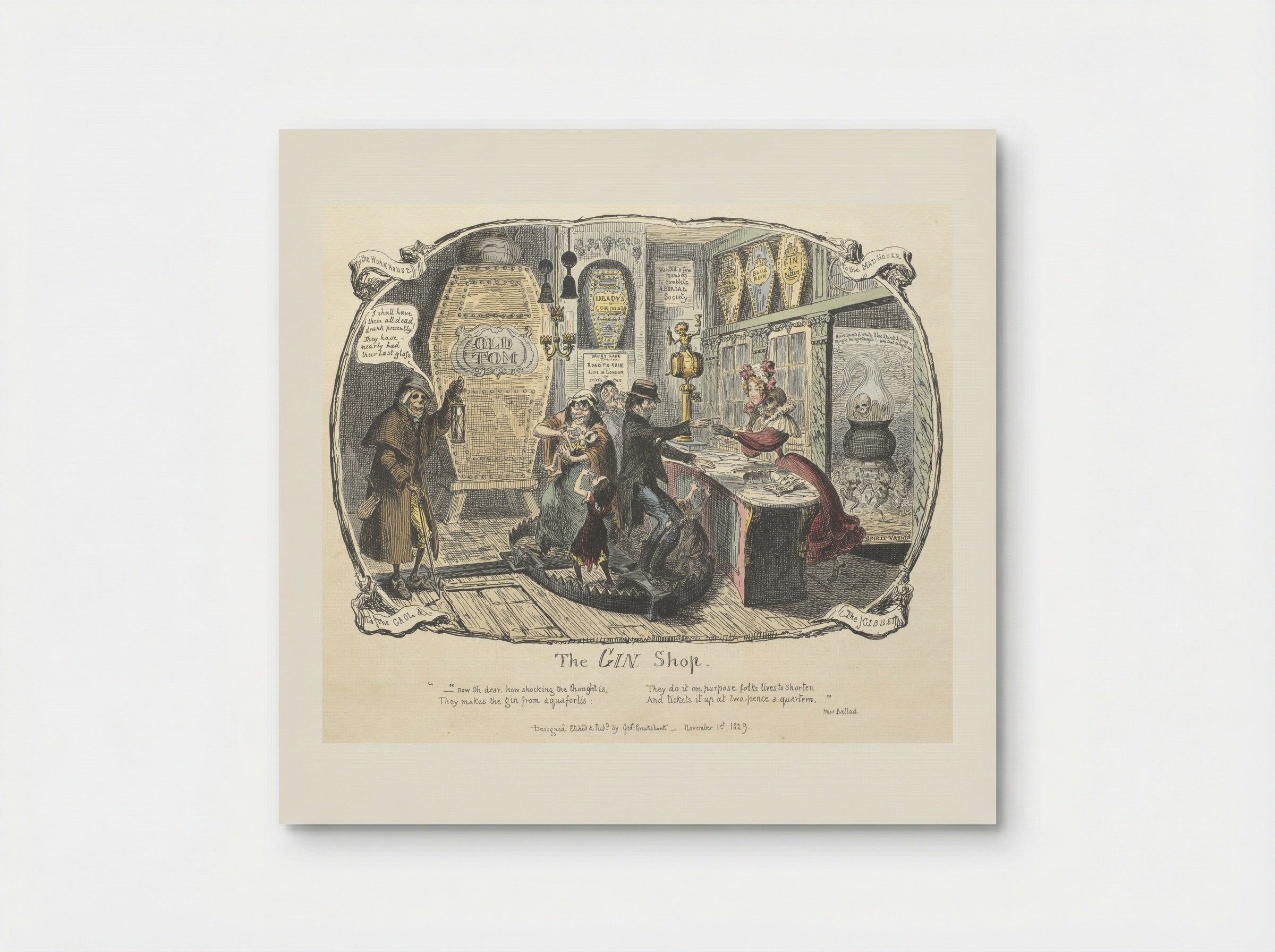 The Gin Shop - George Cruikshank - Poster
