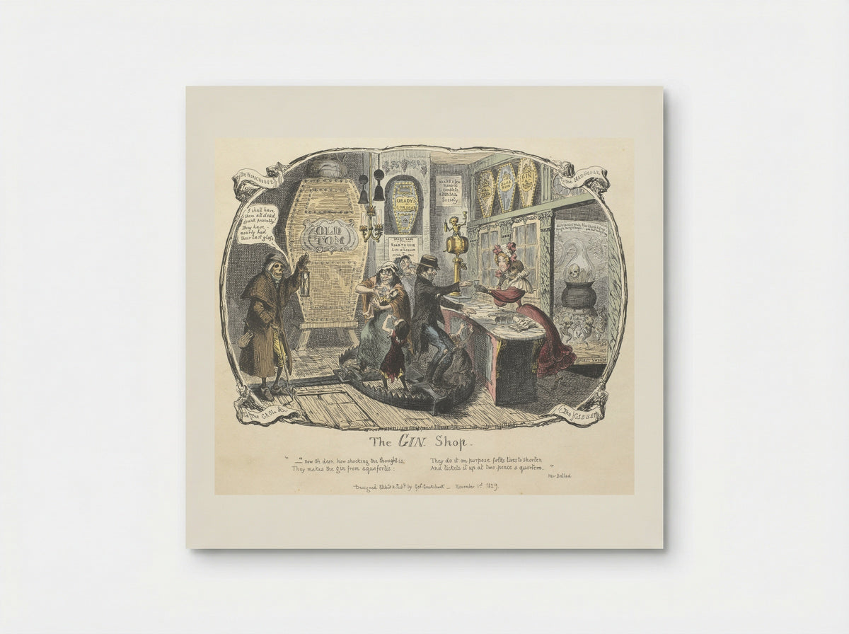 The Gin Shop - George Cruikshank - Poster