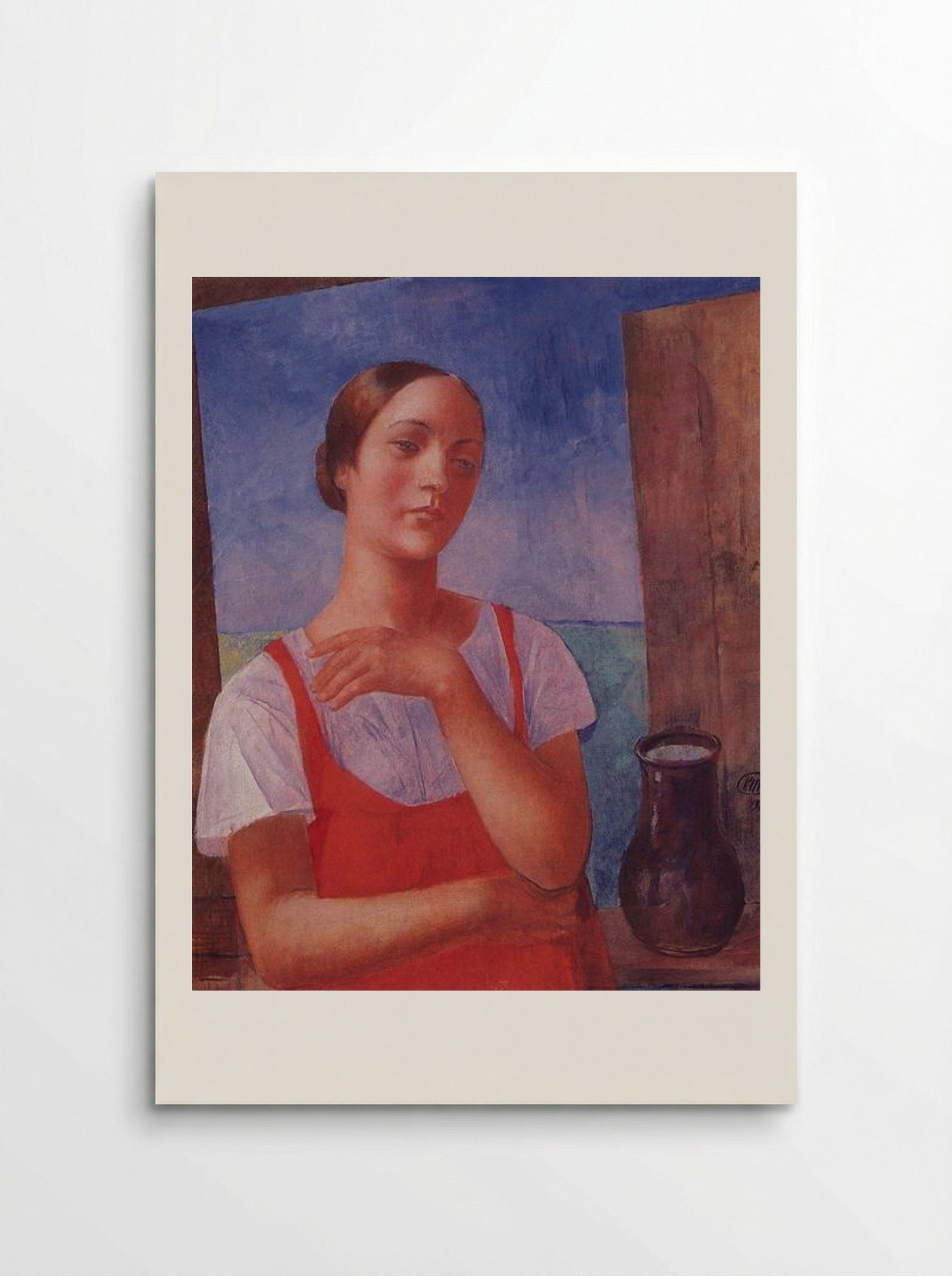 The Girl in a Sarafan - Kuzma Petrov-Vodkin - Poster