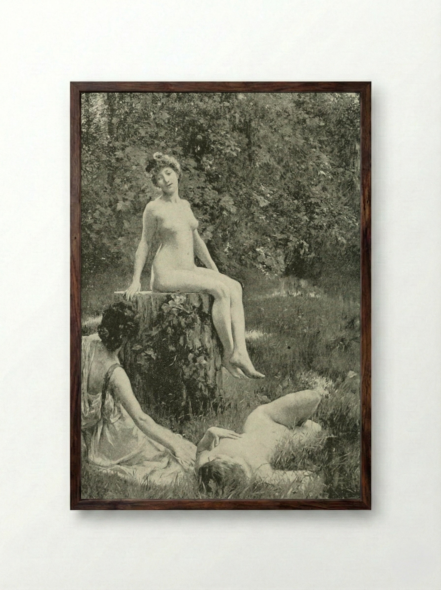 The Glade - Julius LeBlanc Stewart - Framed Print Dark Wood