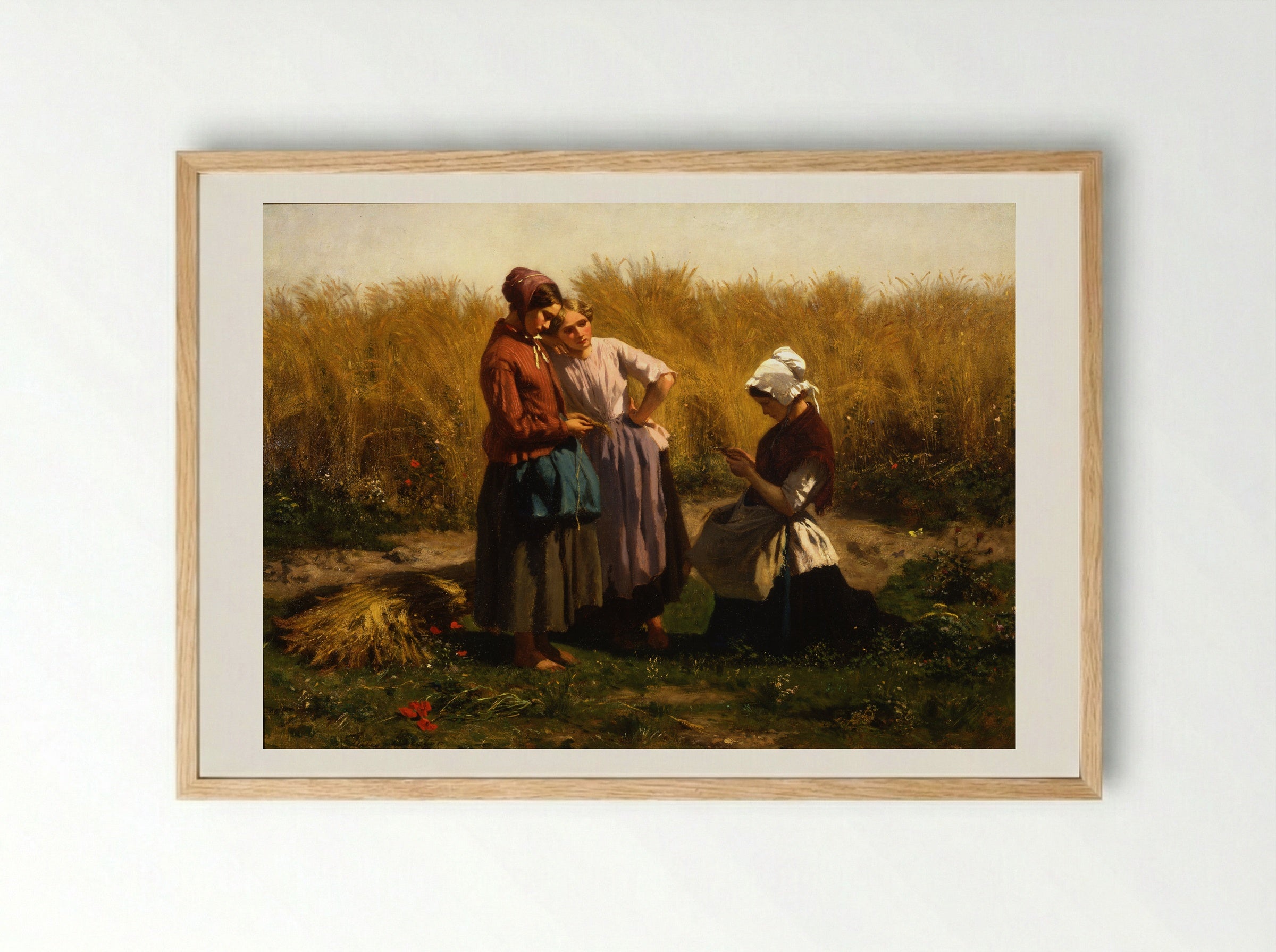 The Gleaners (Courrières) - Jules Breton - Framed Print Wood