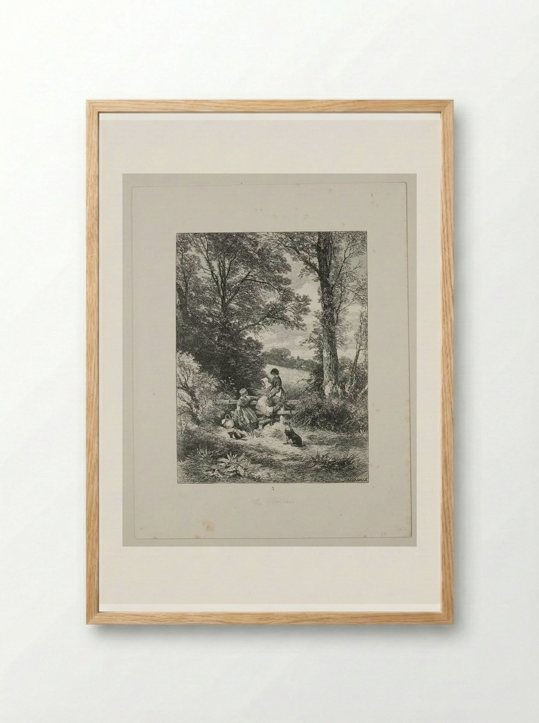 The Gleaners at the Stile - Edward Dalziel - Framed Print Wood