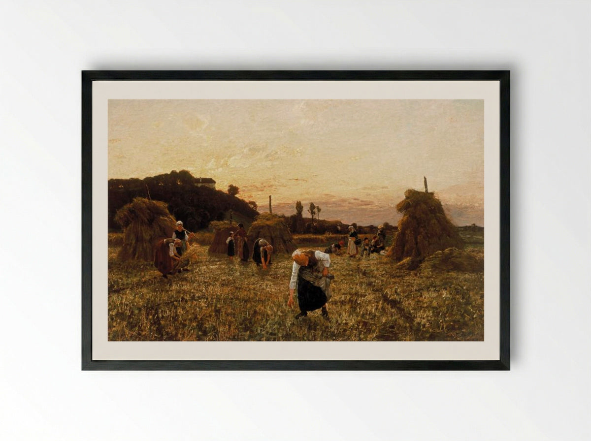 The Gleaners - Jules Breton - Framed Print Black