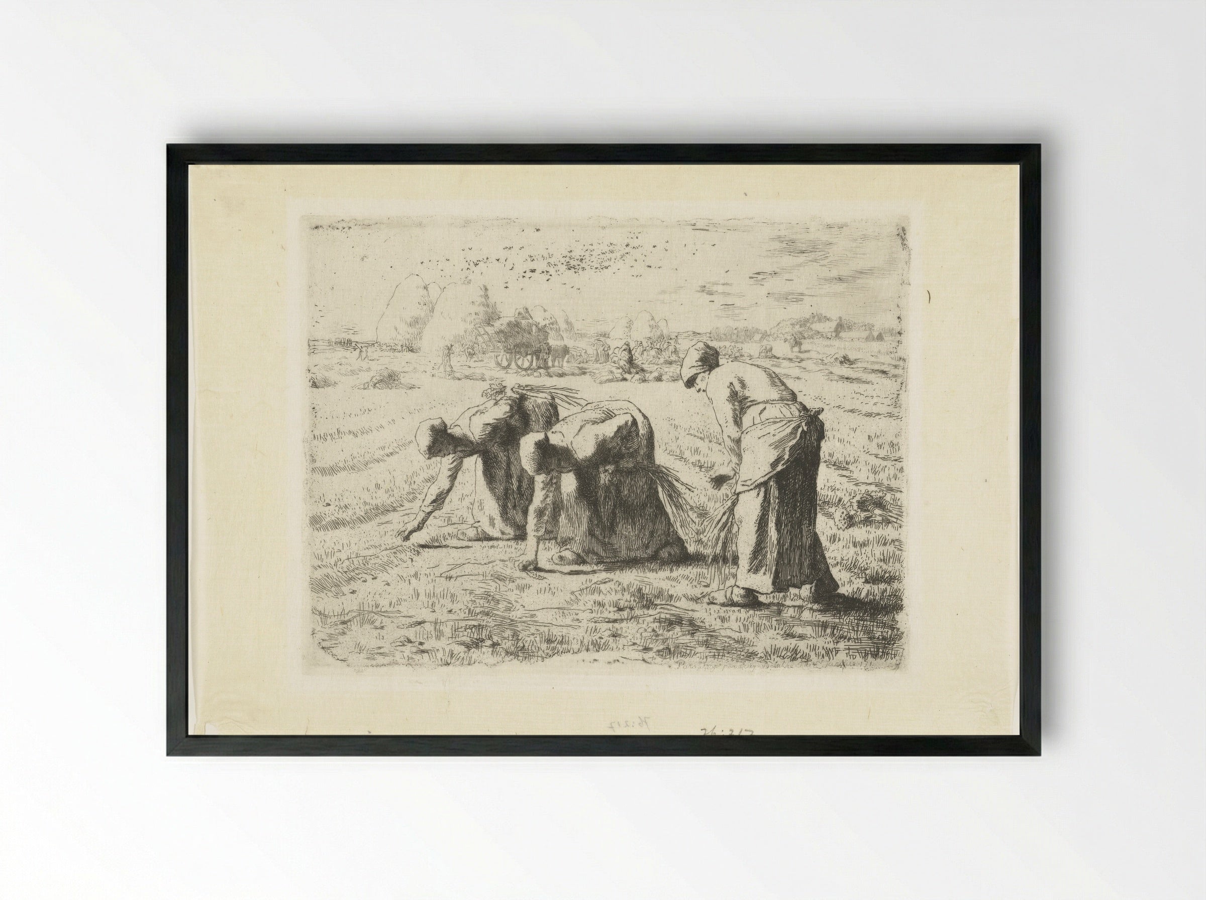 The Gleaners - Jean-François Millet - Framed Print Black
