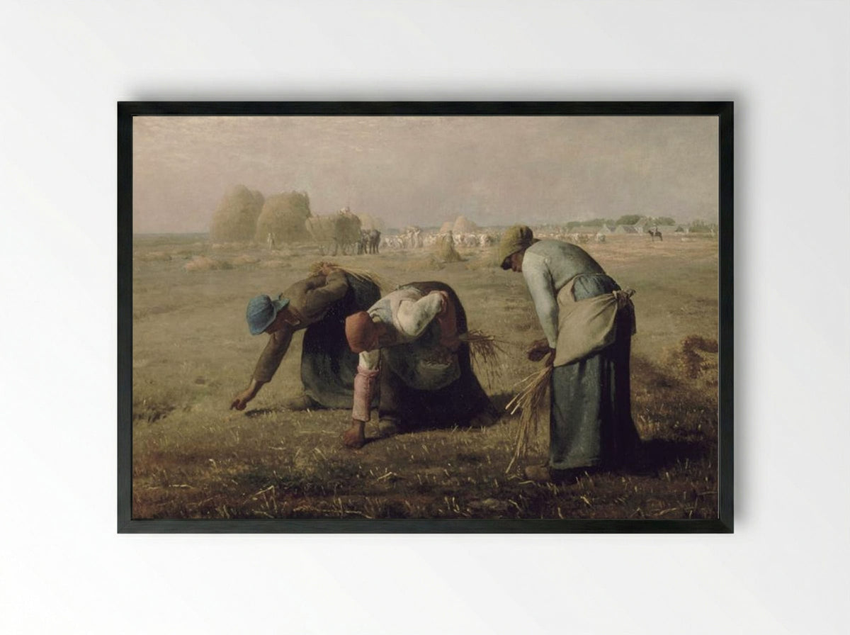 The Gleaners - Jean-Francois Millet - Framed Print Black