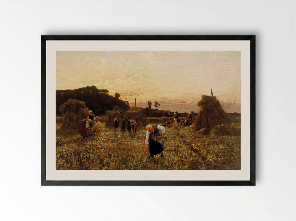 The Gleaners - Jules Breton - Framed Print Black