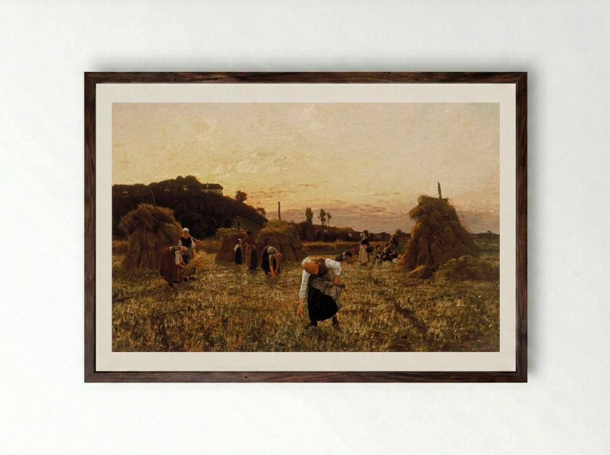 The Gleaners - Jules Breton - Framed Print Dark Wood