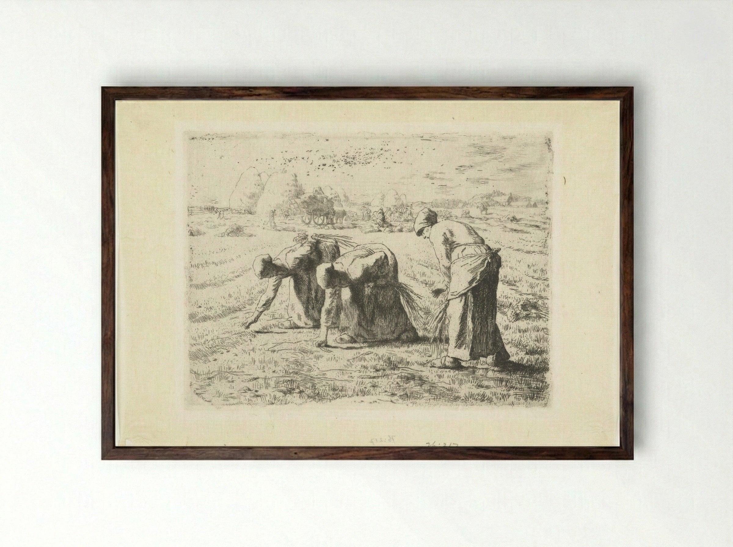 The Gleaners - Jean-François Millet - Framed Print Dark Wood