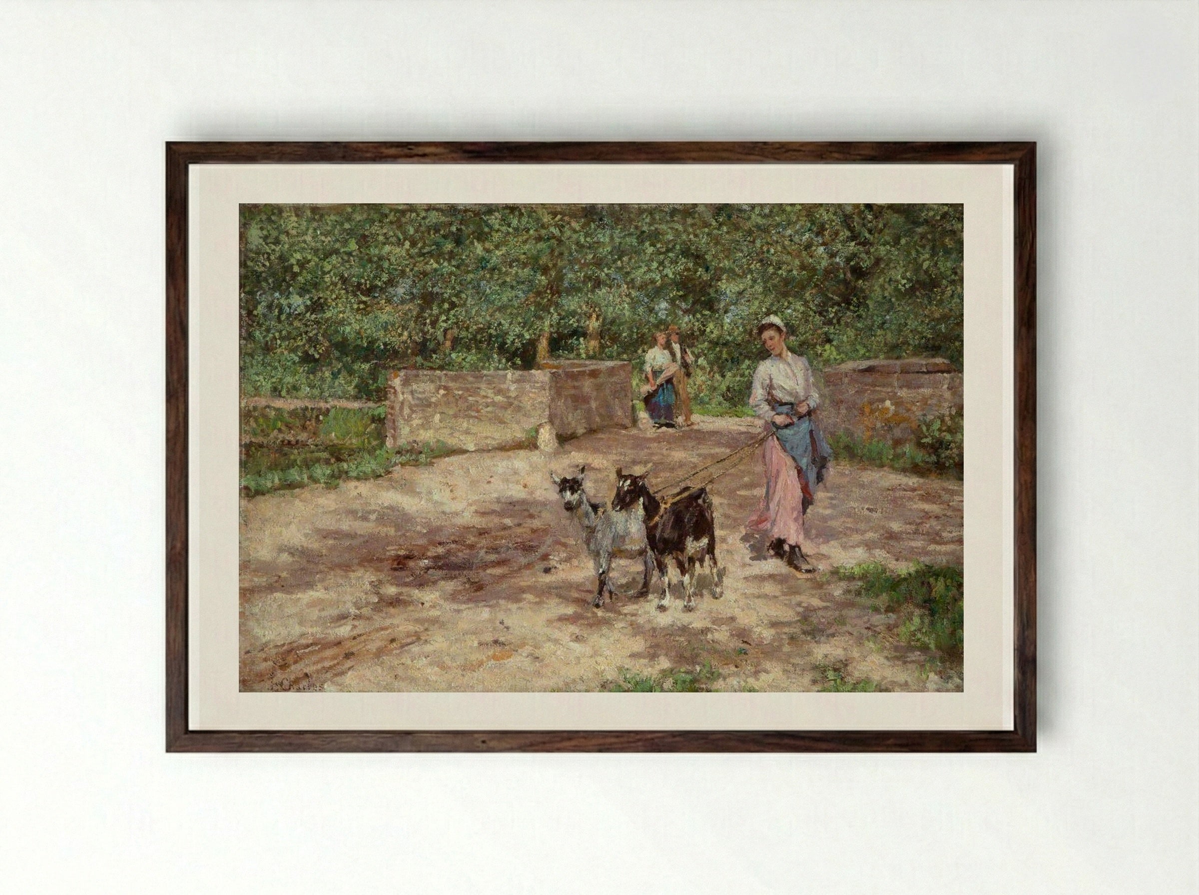 The Goat Girl - James Charles - Framed Print Dark Wood