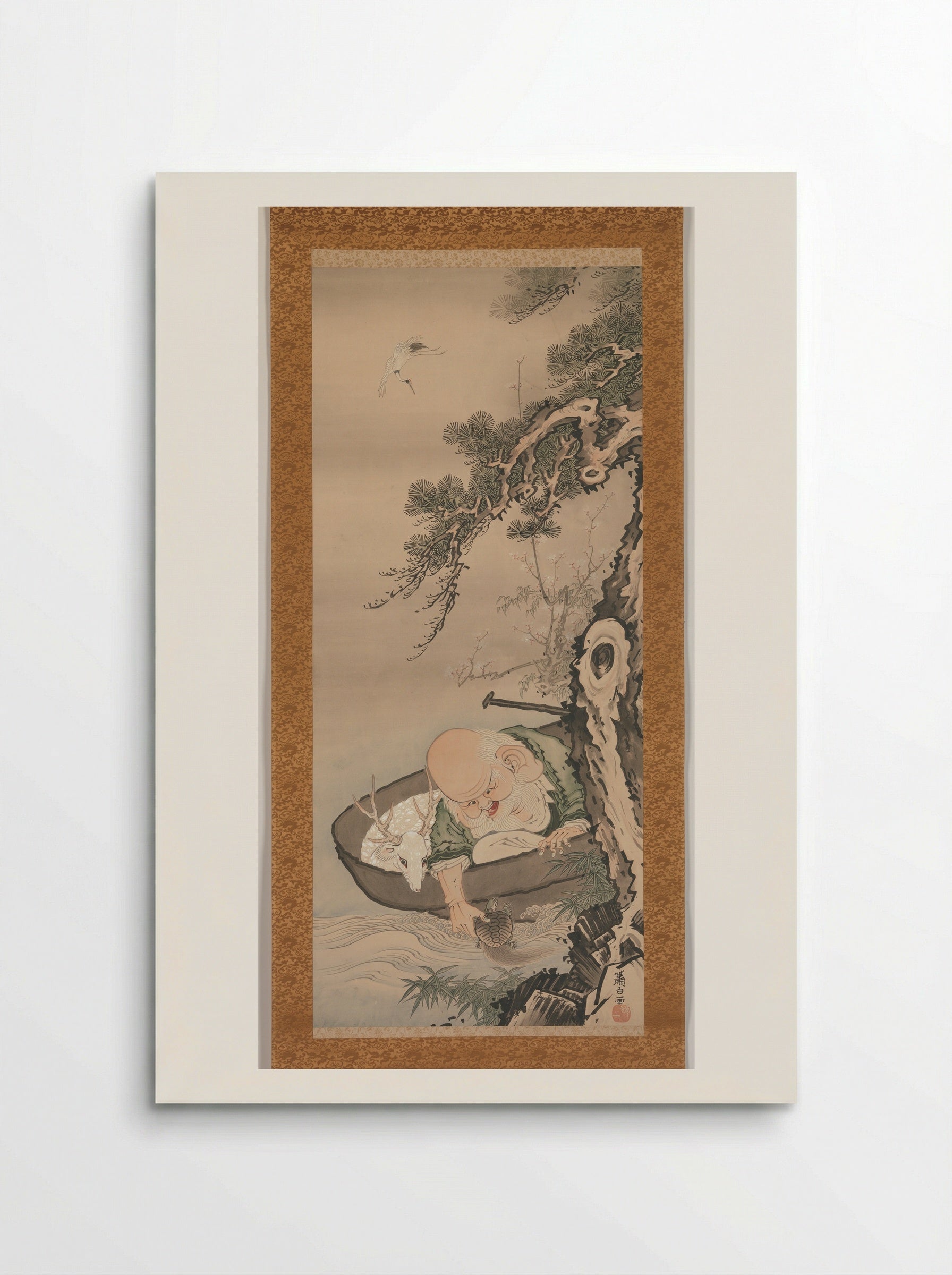 The God of Good Fortune Jurōjin - Soga Shōhaku - Poster