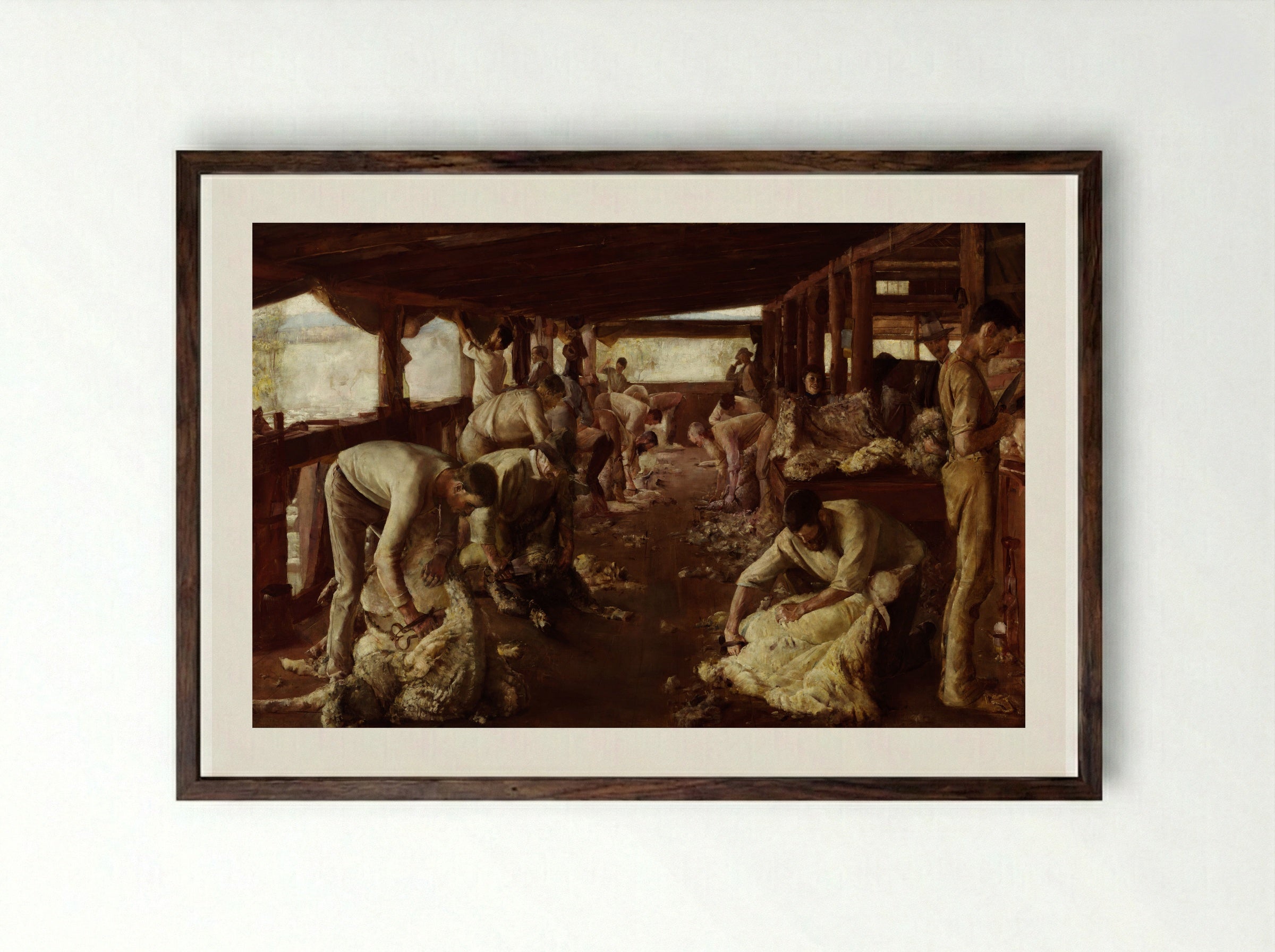 The Golden Fleece - Tom Roberts - Framed Print Dark Wood