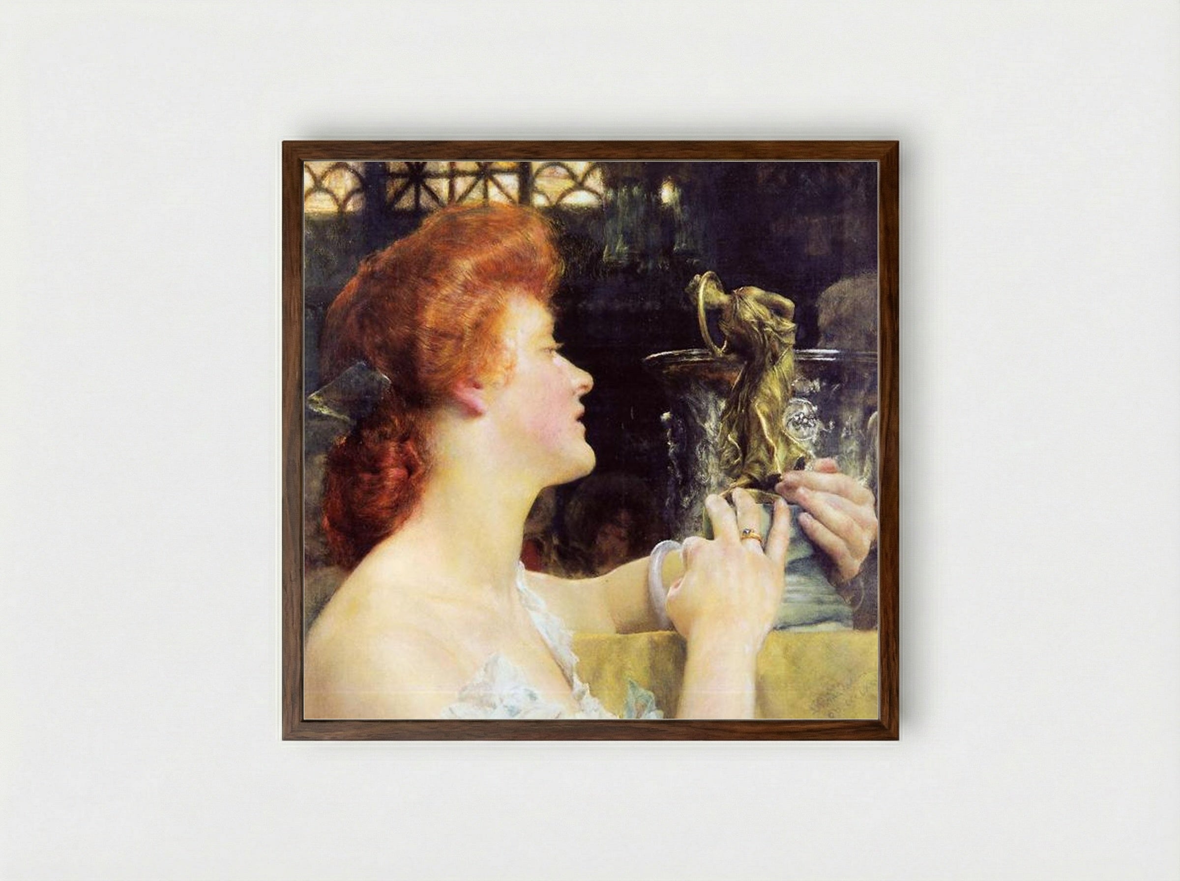 The Golden Hour - Sir Lawrence Alma-Tadema - Framed Print Dark Wood